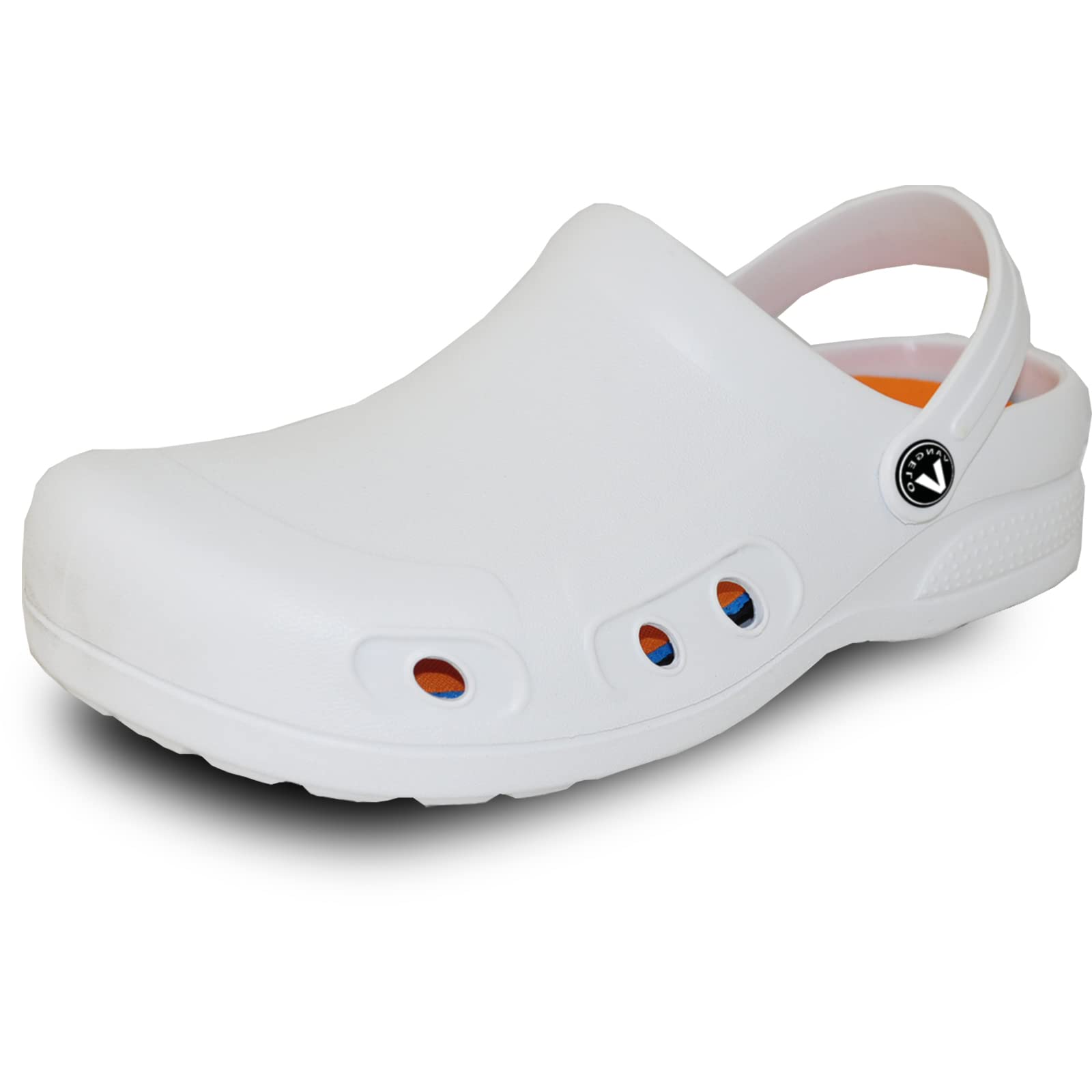 VANGELO Professional Slip Resistant Clogs - Waterproof Work Shoes for Women, Nurses & Chefs - Ritz Black, Lime White & Multicolor - Ideal for Healthcare, Food Service & Hospitality Industries