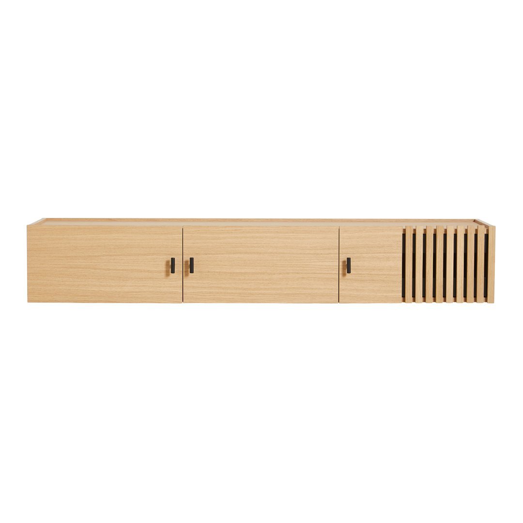 Modern Low Profile Wall Mounted Sideboard - Space Saving Entryway Console Table for Small Apartments & Hallways | Perfect for Living Room, Dining Room, or Bedroom Storage