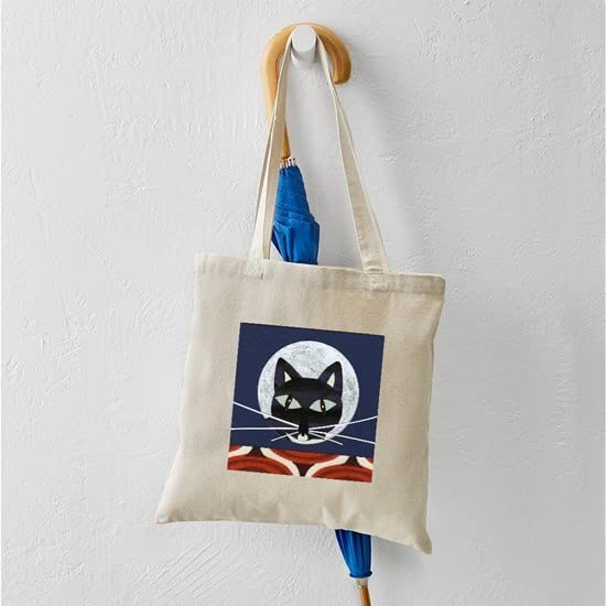 Space Cat Tote Bag - Natural Canvas Reusable Shopping Bag for Groceries, Beach & Everyday Use | Eco-Friendly Cotton Tote