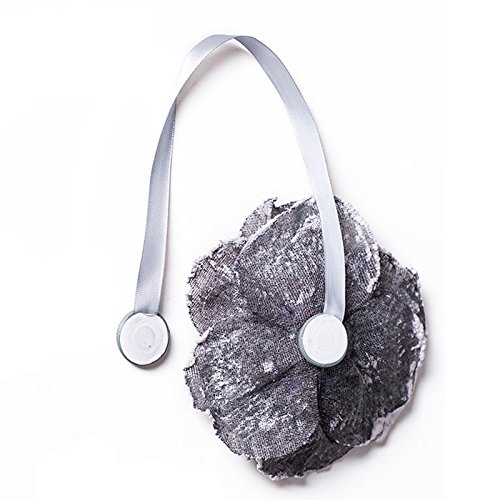 TINTON LIFE Magnetic Curtain Tiebacks - 1 Pair Flower-Shaped Curtain Holders, 15.75 Inch Grey Rope Buckles for Windows & Drapes | Perfect for Living Room, Bedroom & Home Decor