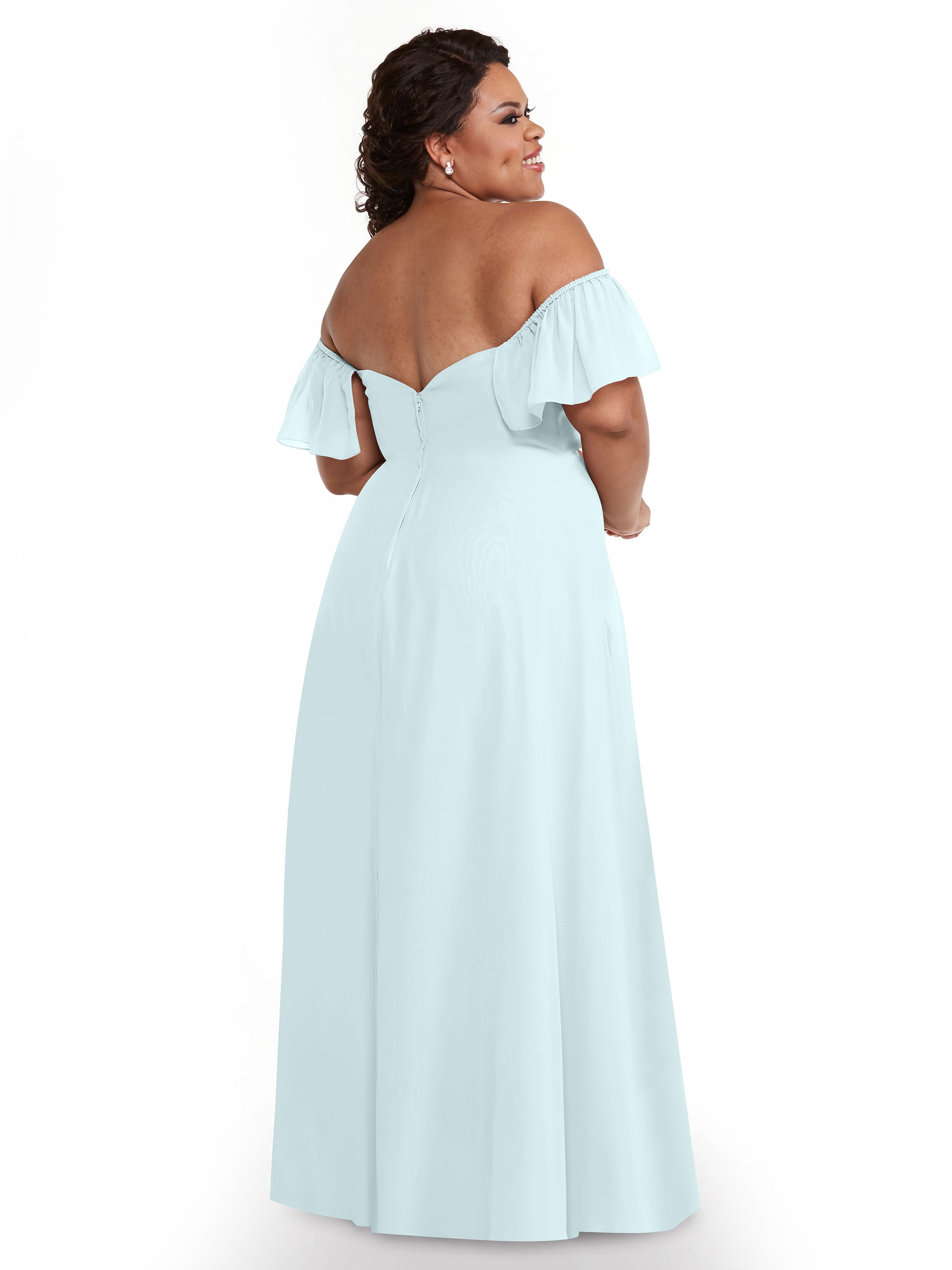 Elegant A-Line Off-The-Shoulder Chiffon Bridesmaid Dress with Pockets - Perfect for Weddings, Parties & Formal Events (Style: ALT2)