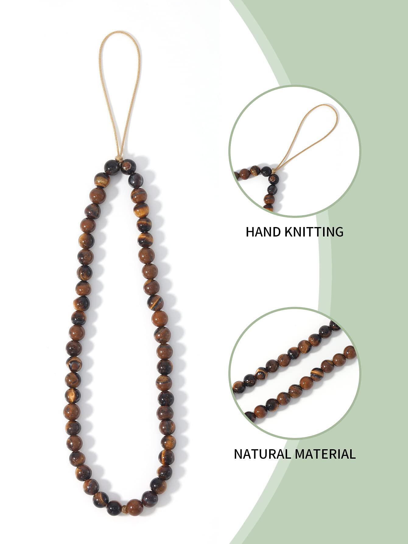 Handmade Natural Semi-Precious Gemstone Beaded Phone Charm - Adjustable Lanyard Wrist Strap for Cell Phones | Boho Jewelry Accessory for Women, Teens | Perfect for Everyday Use, Gifts & Phone Protection