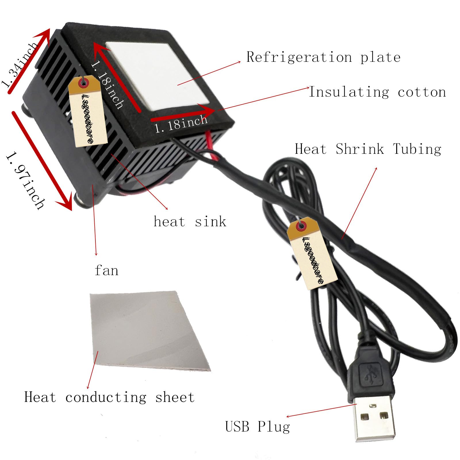 Lsgoodcare 5V DIY Phone Heatsink Kit - USB Semiconductor Cooler & Peltier Tablet Cooling System with Heat Sink | Perfect for Gaming Phones, Tablets & Electronics Cooling | Reduce Overheating During Long Gaming Sessions & Intensive Tasks