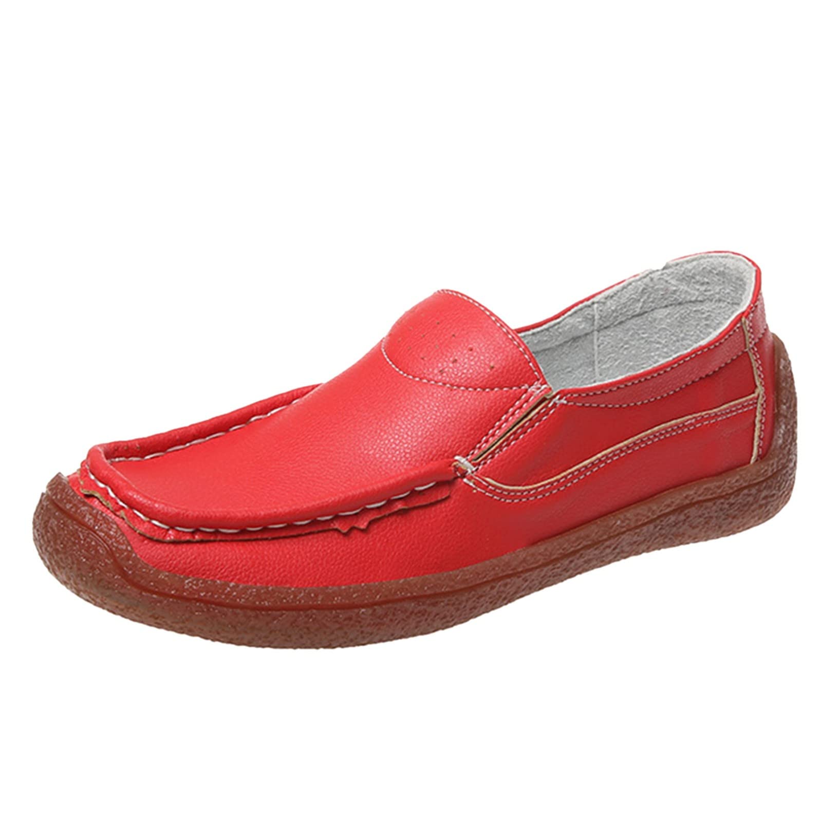 Women's Square-Toe Fashion Flat Sneakers - Breathable Slip-On Casual Shoes with Wide Width Options | Comfortable & Stylish for Everyday Wear, Work, and Travel