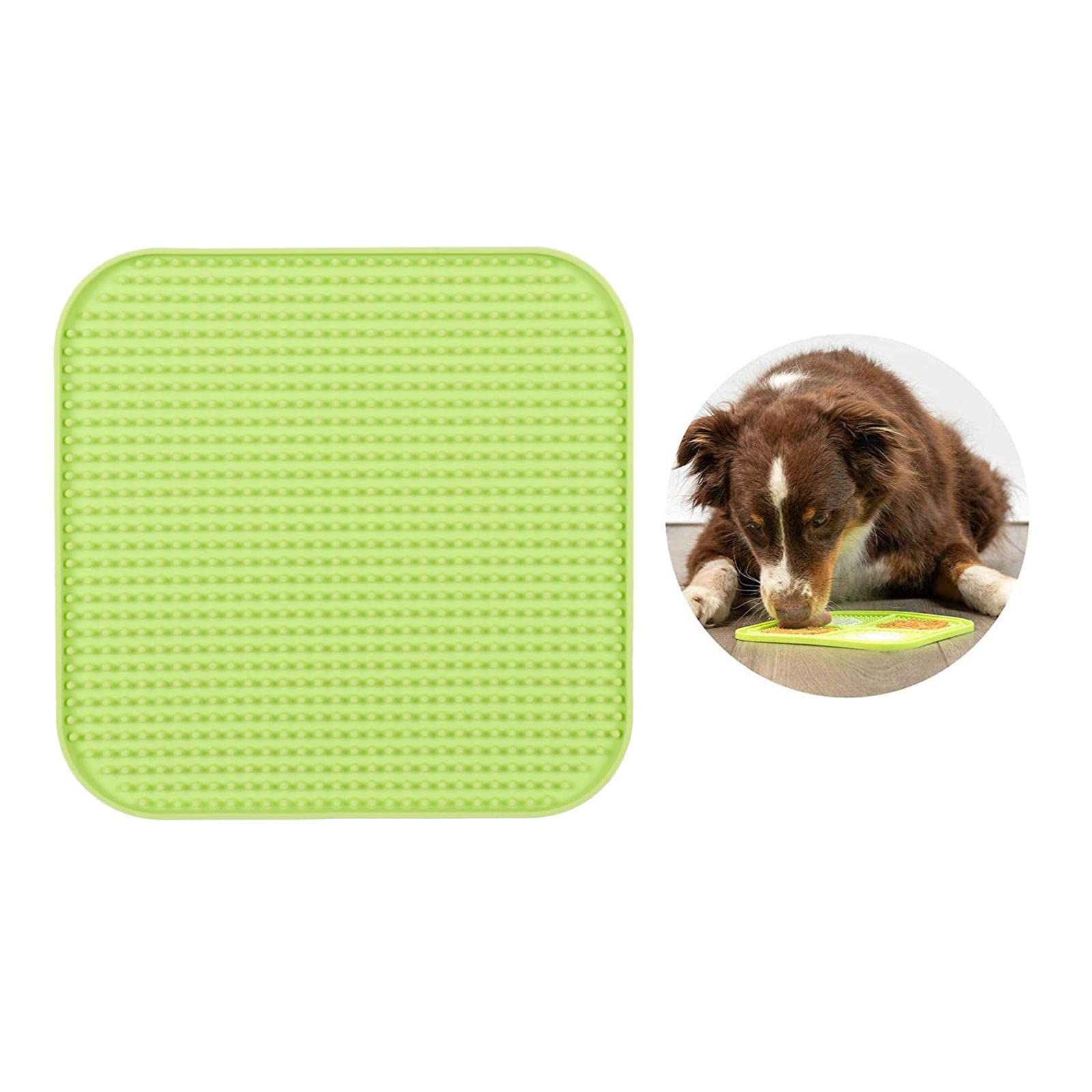 Lyla Dog Lick Mat - Slow Feeder Alternative, Snuffle Mat for Dogs, Green - Perfect for Mealtime Fun, Anxiety Relief & Mental Stimulation for Pets