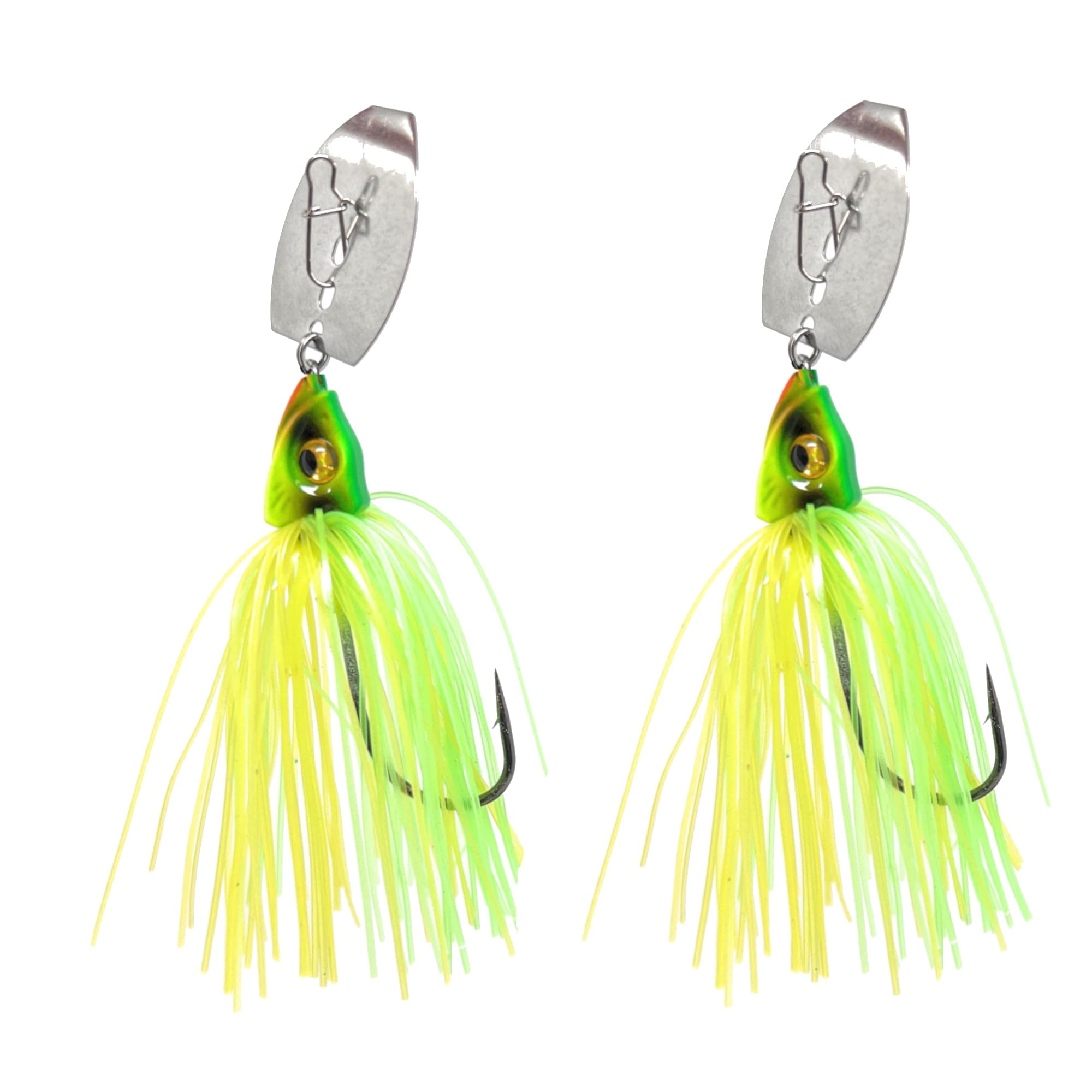 Reaction Tackle Tungsten Bladed Jig Heads for Bass Fishing - Premium Swimbait Jigs for Large/Smallmouth Bass, Trout & Walleye - Chatter Sound Vibrating Spinner Bait Lures (2-Pack) - Perfect for Freshwater Fishing & Tournament Angling