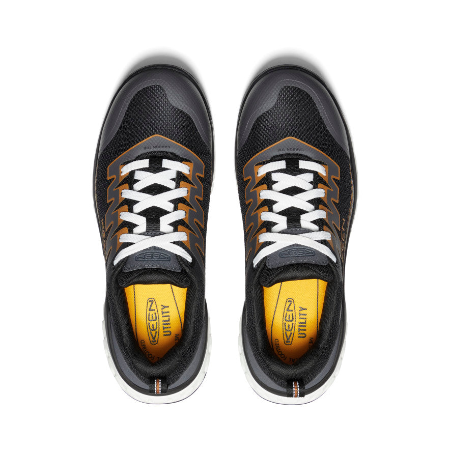 Men's Arvada Carbon Toe Work Sneakers - Black & Curry | Slip-Resistant Safety Shoes for Construction, Warehouse & Outdoor Work