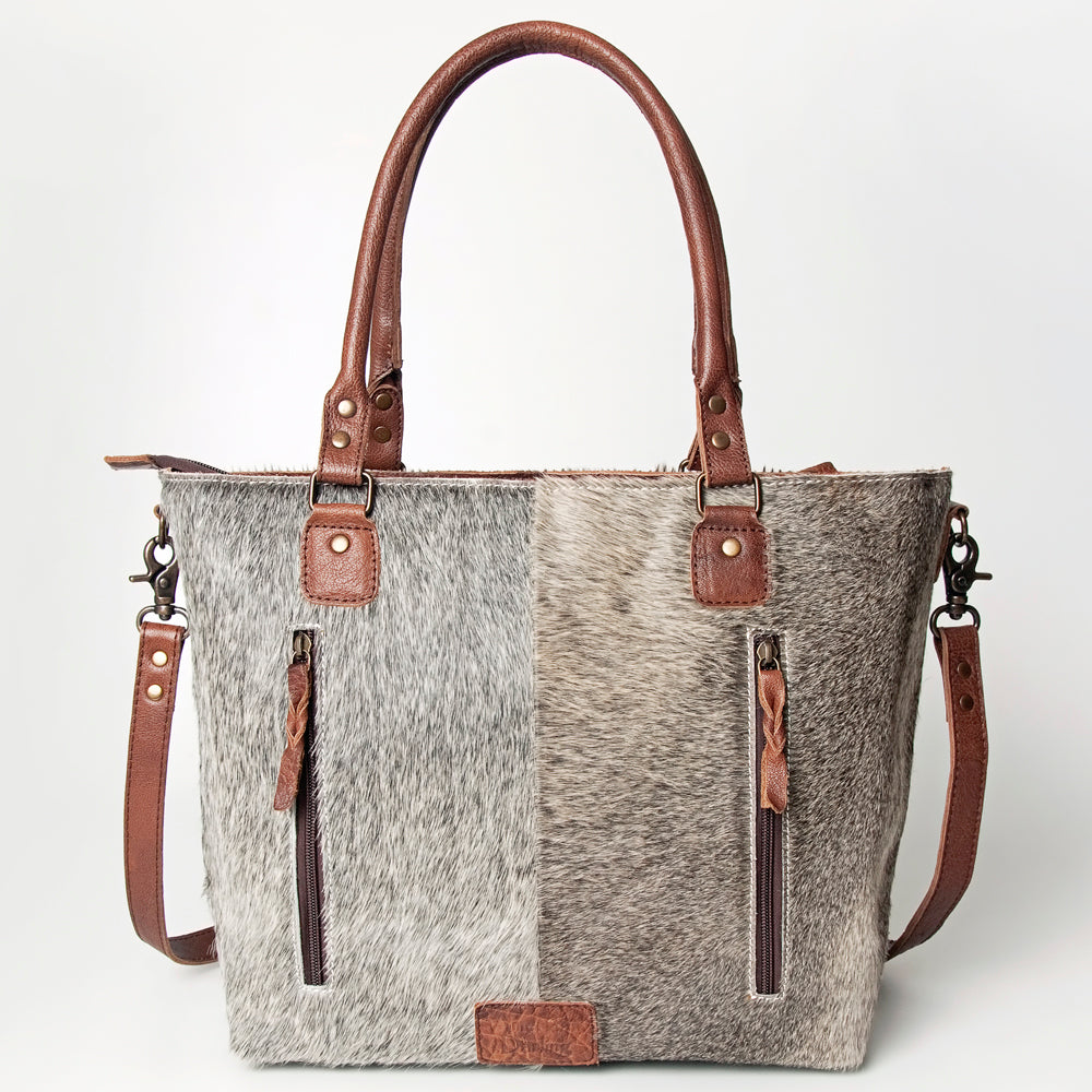 Genuine Leather Women's Western Handbag - American Darling Hand Tooled Hair On Cowhide Purse for Casual & Country Style Outfits | Perfect for Daily Use, Shopping & Western Events