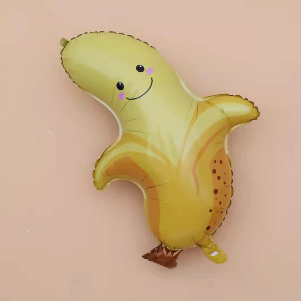 28 Inch Banana Foil Mylar Balloons (5PCS) - Fun Fruit-Themed Party Decorations for Baby Showers, Birthday Parties & Tropical Events - Durable & Vibrant Balloon Supplies