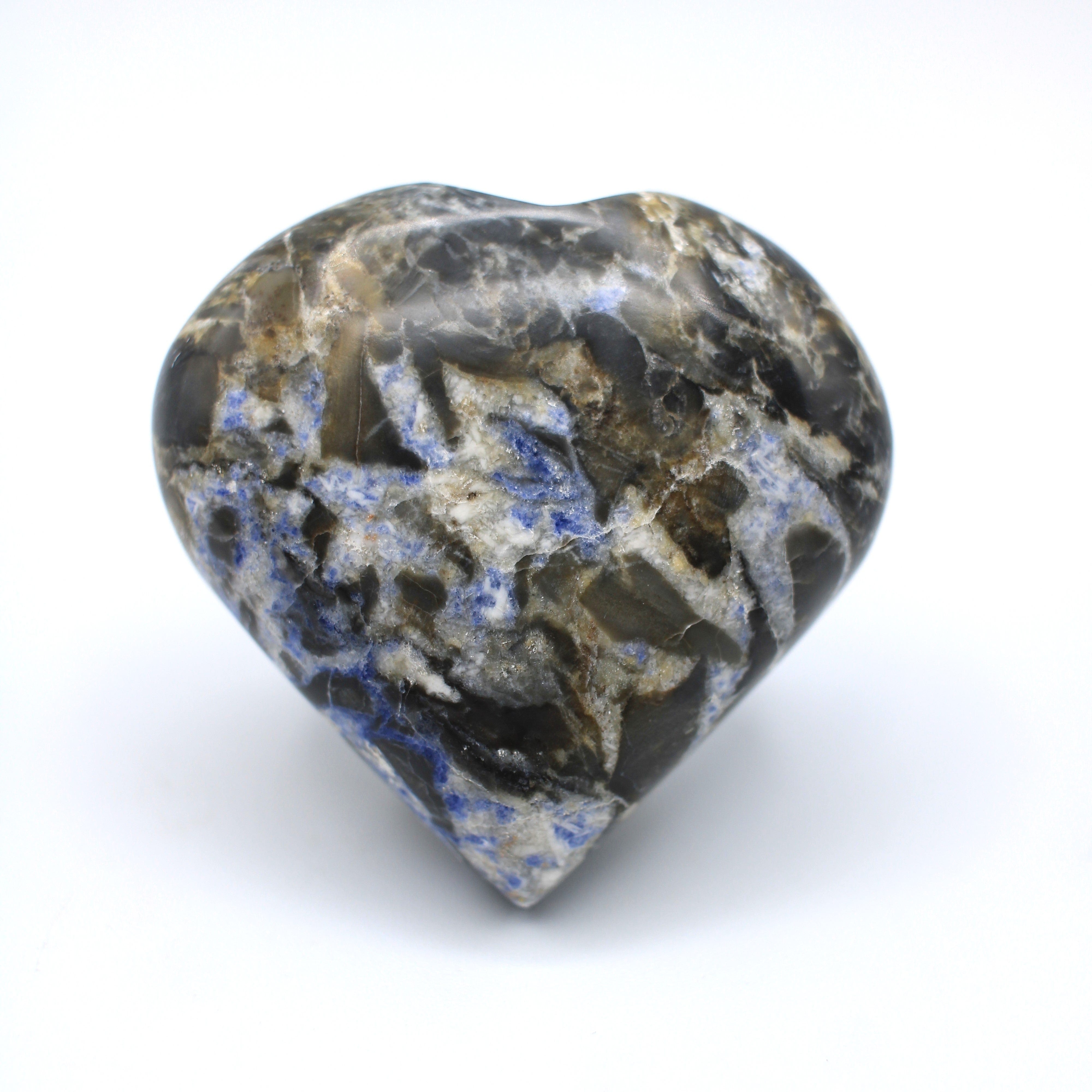 Natural Canadian Sodalite Heart Carving in Matrix - Healing Crystal Stone for Meditation, Reiki & Home Decor - Perfect for Spiritual Gifts & Energy Work