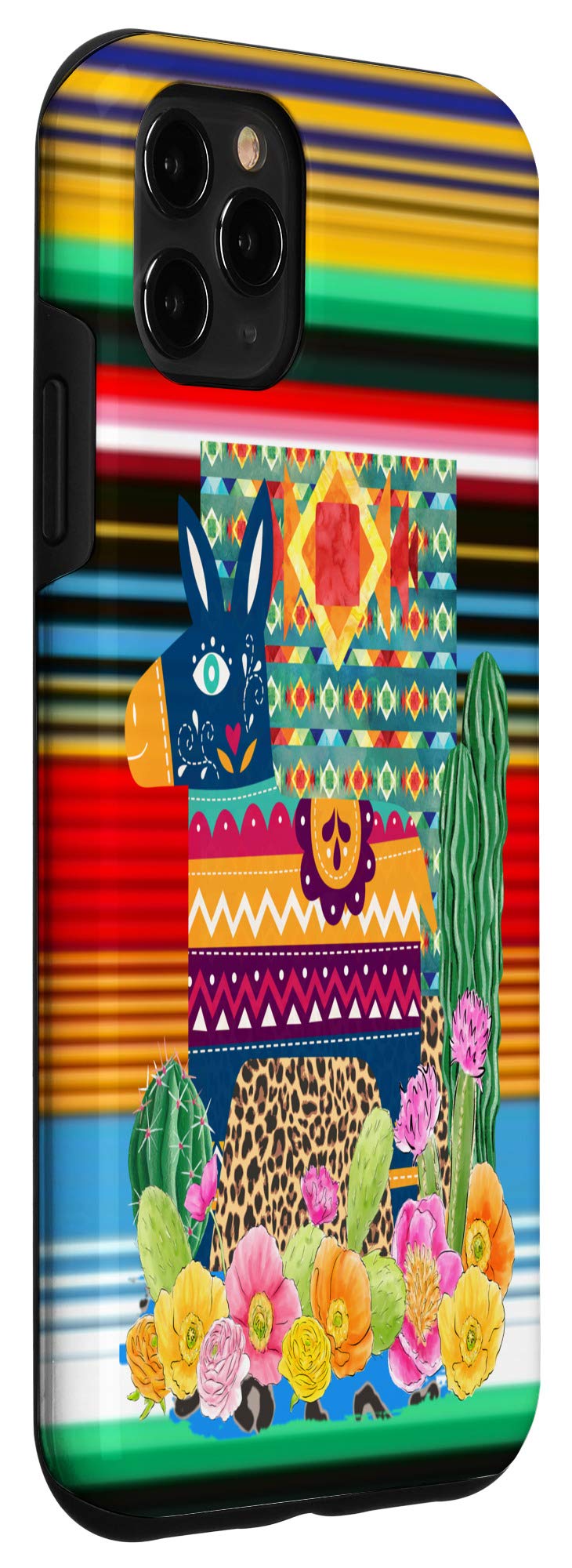 iPhone 11 Pro Max Case - Cactus Flower & Animal Striped Design - Durable Protective Cover for Everyday Use, Travel & Outdoor Activities