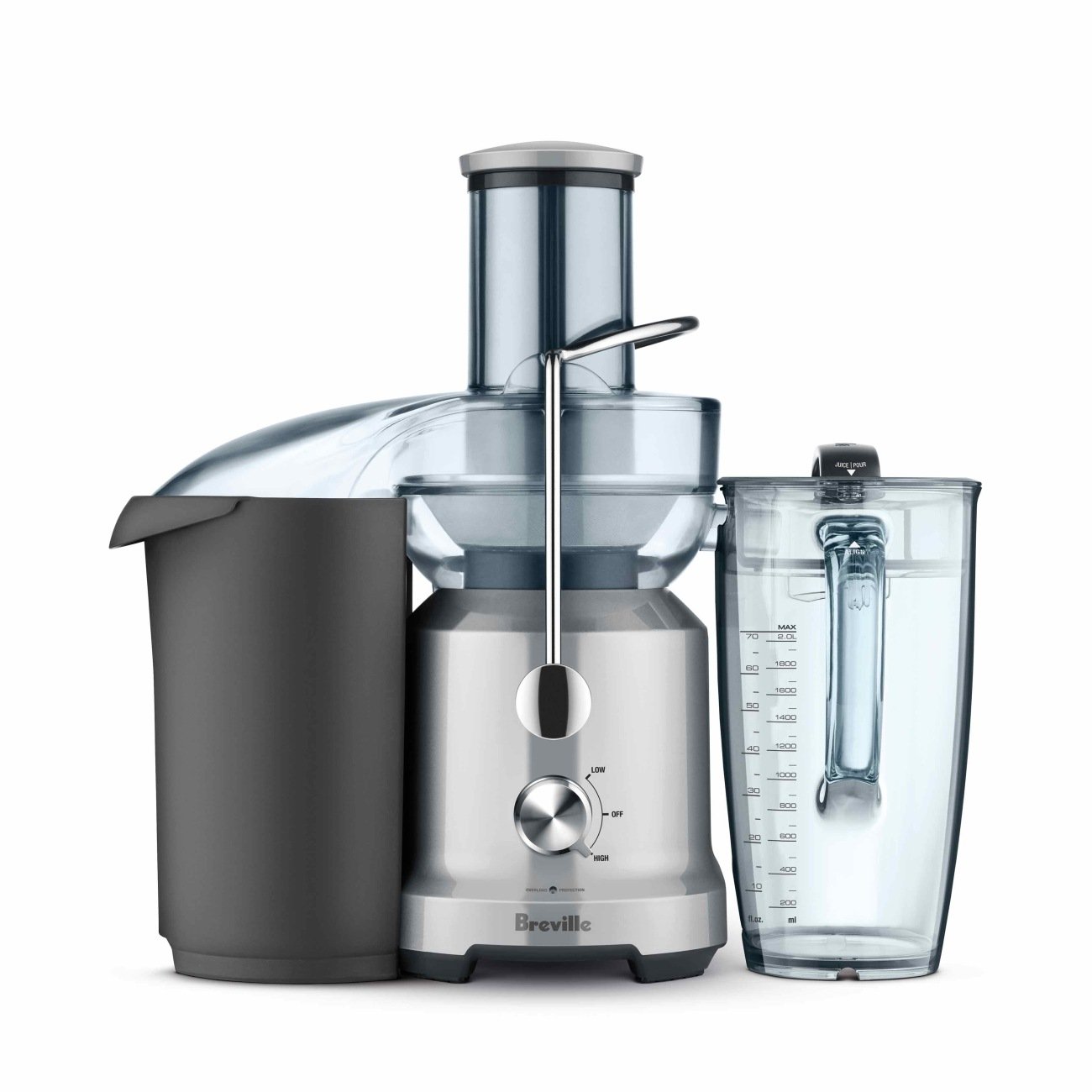 Breville Juice Fountain Cold Juicer - BJE430SIL High Speed Masticating Juicer for Fruits & Vegetables, Quiet Operation, Easy Clean, Silver | Perfect for Healthy Breakfast, Detox Drinks & Family Nutrition