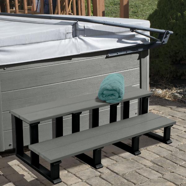 48 Inch Hot Tub Spa Steps with Two Tiers - Non-Slip Entry & Exit Steps for Inflatable or Hard Shell Spas, Perfect for Backyard Relaxation