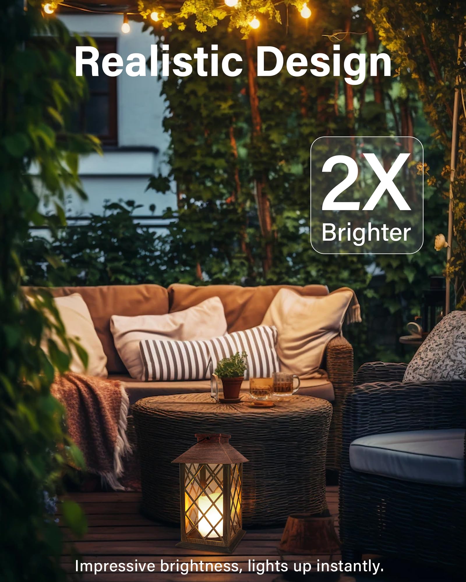 SHYMERY Solar Powered Outdoor Hanging Lanterns - 2 Pack Waterproof LED Flickering Flameless Candles for Garden, Patio, Porch, Deck & Yard Decor | Long Lasting Solar Lights for Romantic Ambiance, Wedding Decorations & Holiday Lighting