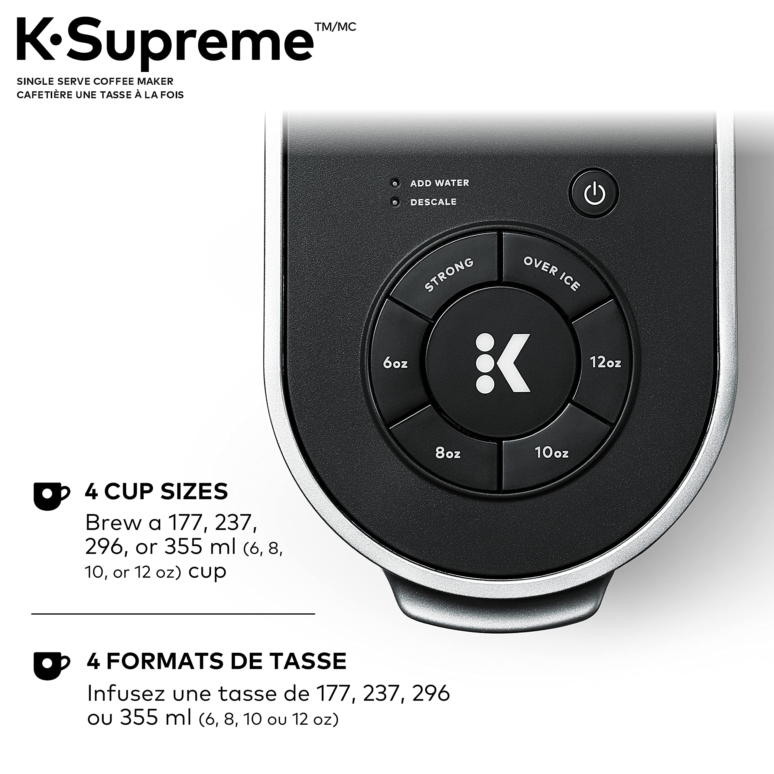 Keurig K-Supreme Single Serve K-Cup Pod Coffee Maker with MultiStream Technology - Fast Brewing, 5 Cup Sizes, Iced Coffee Option - Perfect for Home, Office & Dorm Use (Black)