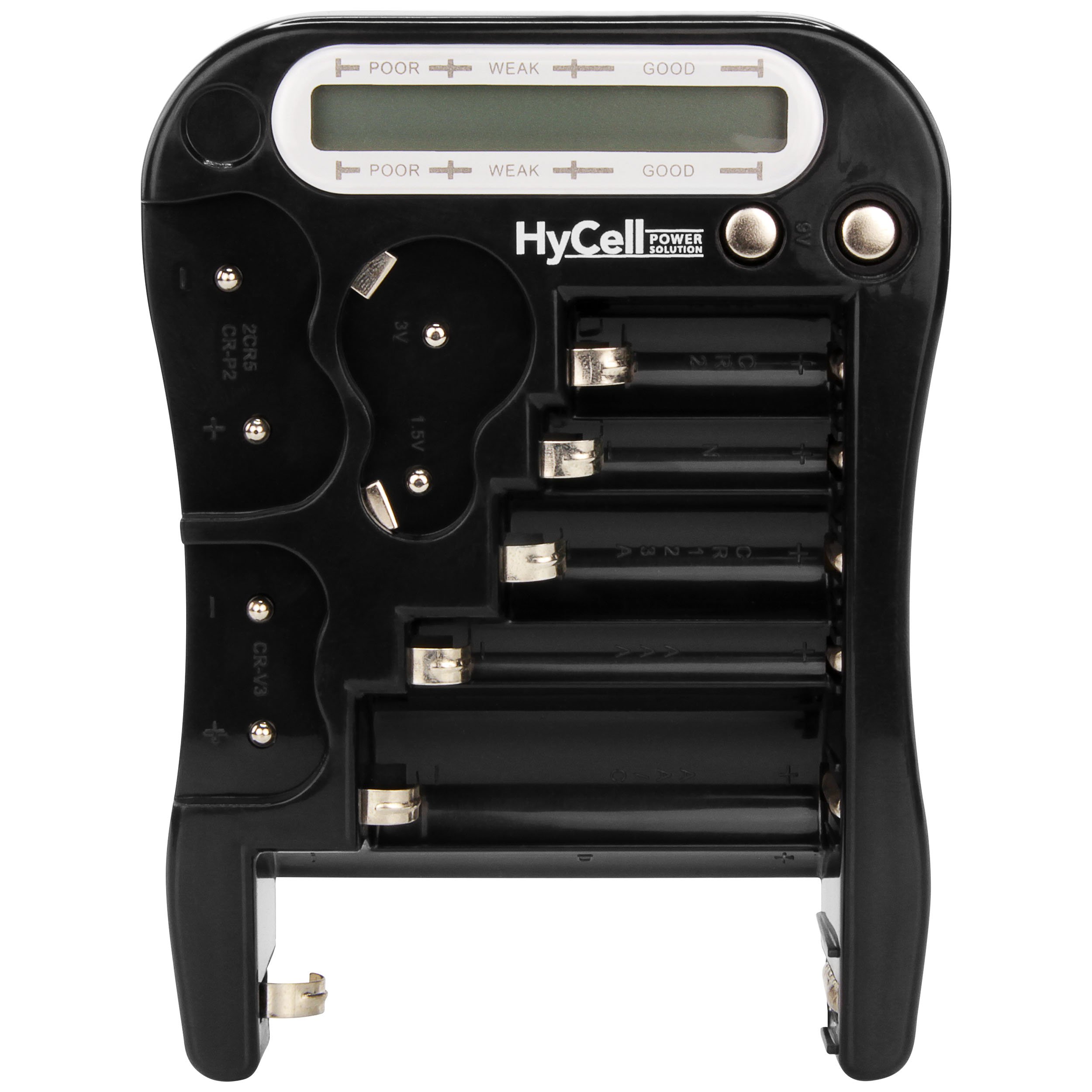 HyCell Universal LCD Battery Tester for AA AAA C D N Button Batteries - Alkaline & NiMH Rechargeable Battery Checker - Perfect for Home, Office, Toys, Flashlights, and Electronic Devices