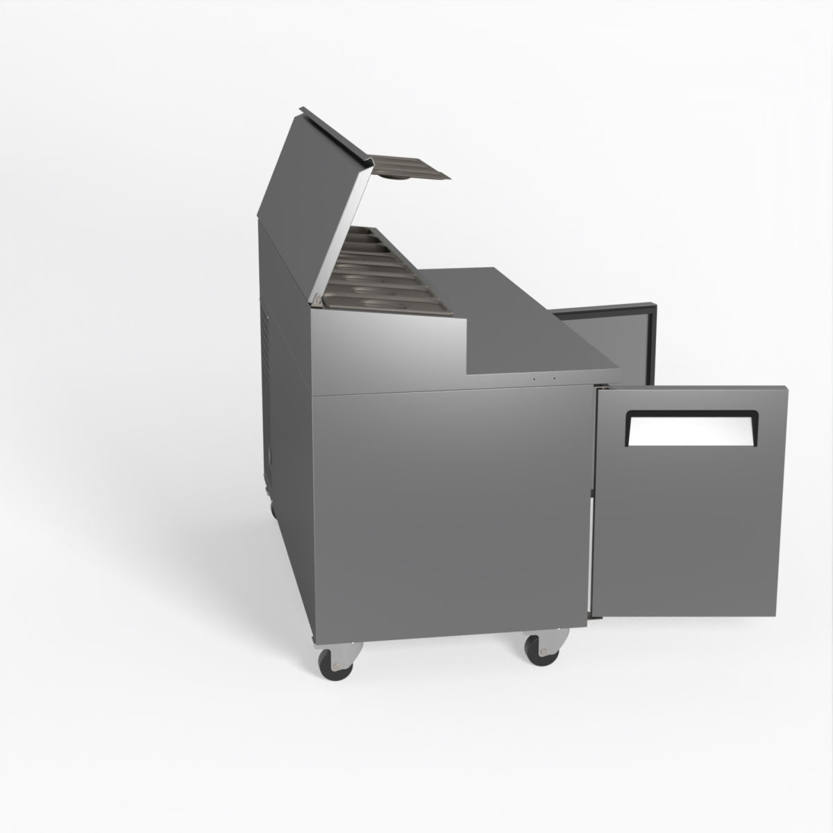 AG 2 Door Saladette Refrigerator with 8 x 1/3 GN Trays - Commercial Kitchen & Restaurant Use