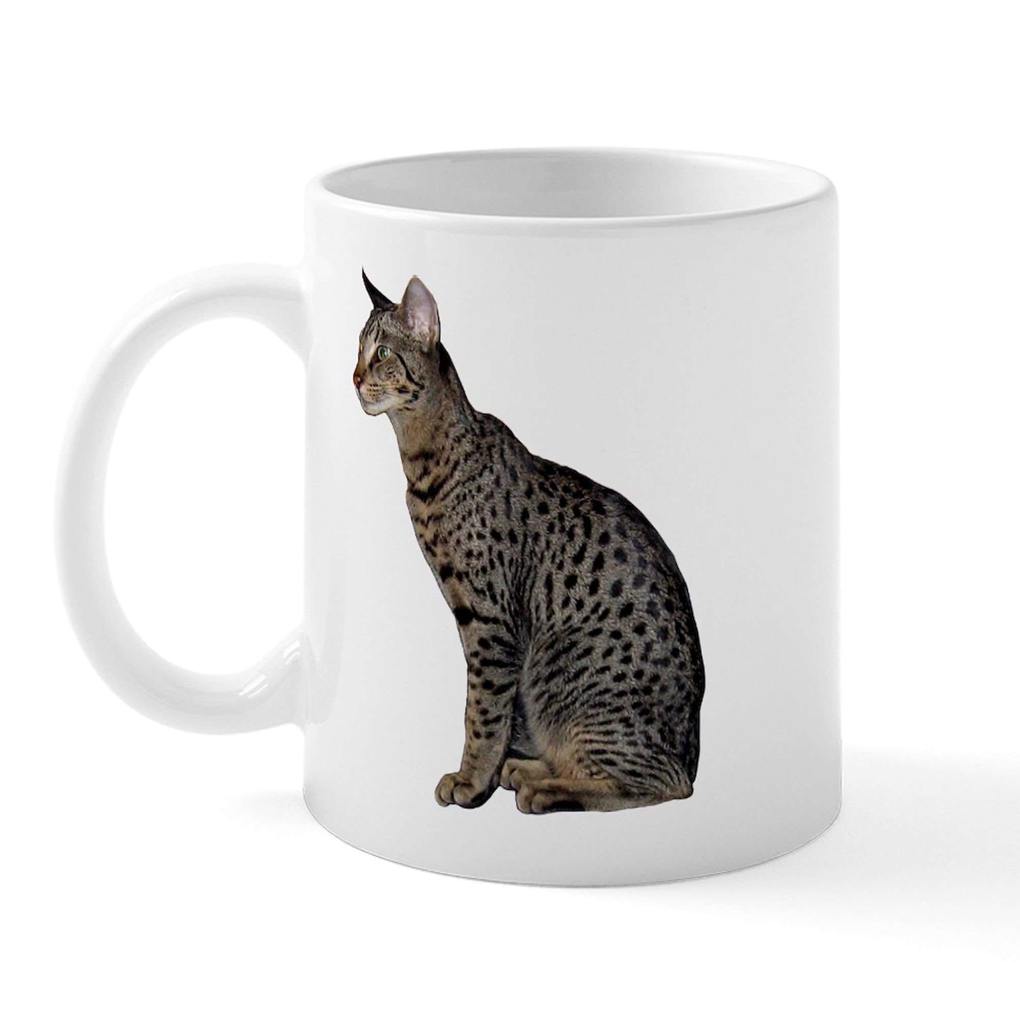 Savannah Cat Ceramic Coffee Mug 11 oz (325 ml) - Funny Cat Lover Gift for Home, Office & Tea Time | Unique Gift for Cat Enthusiasts
