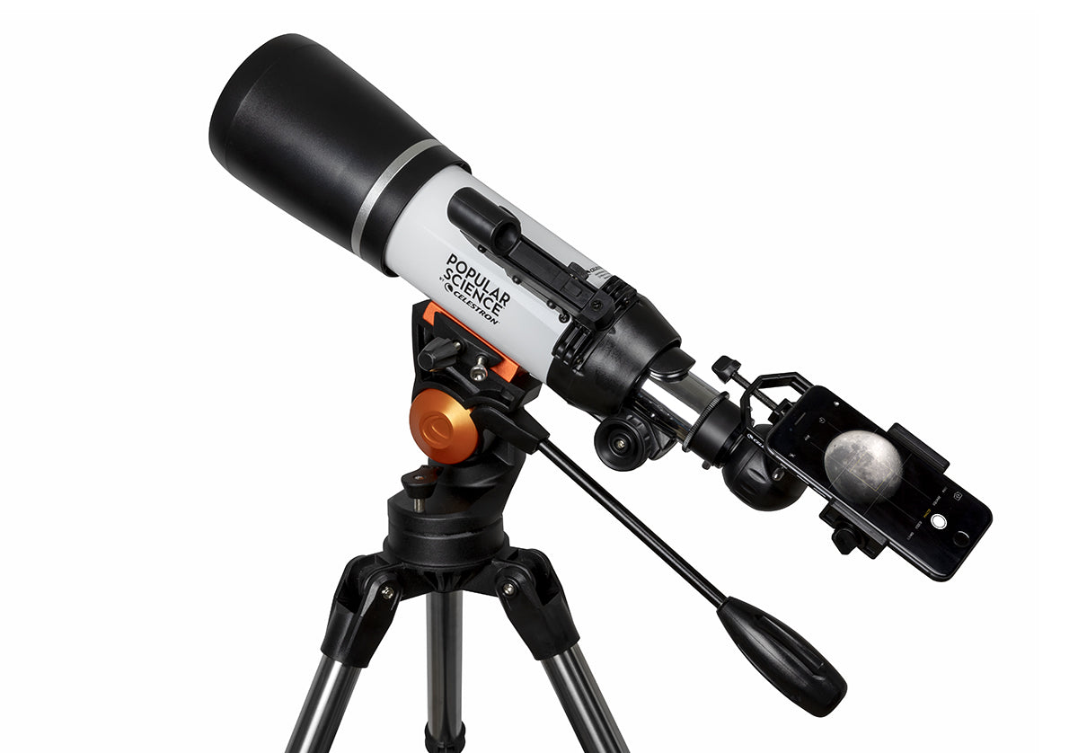 Celestron AstroMaster 80AZS Telescope with Smartphone Adapter & Bluetooth Remote - Best Astronomy Telescope for Stargazing, Moon Observation & Astrophotography (Perfect for Beginners & Hobbyists)
