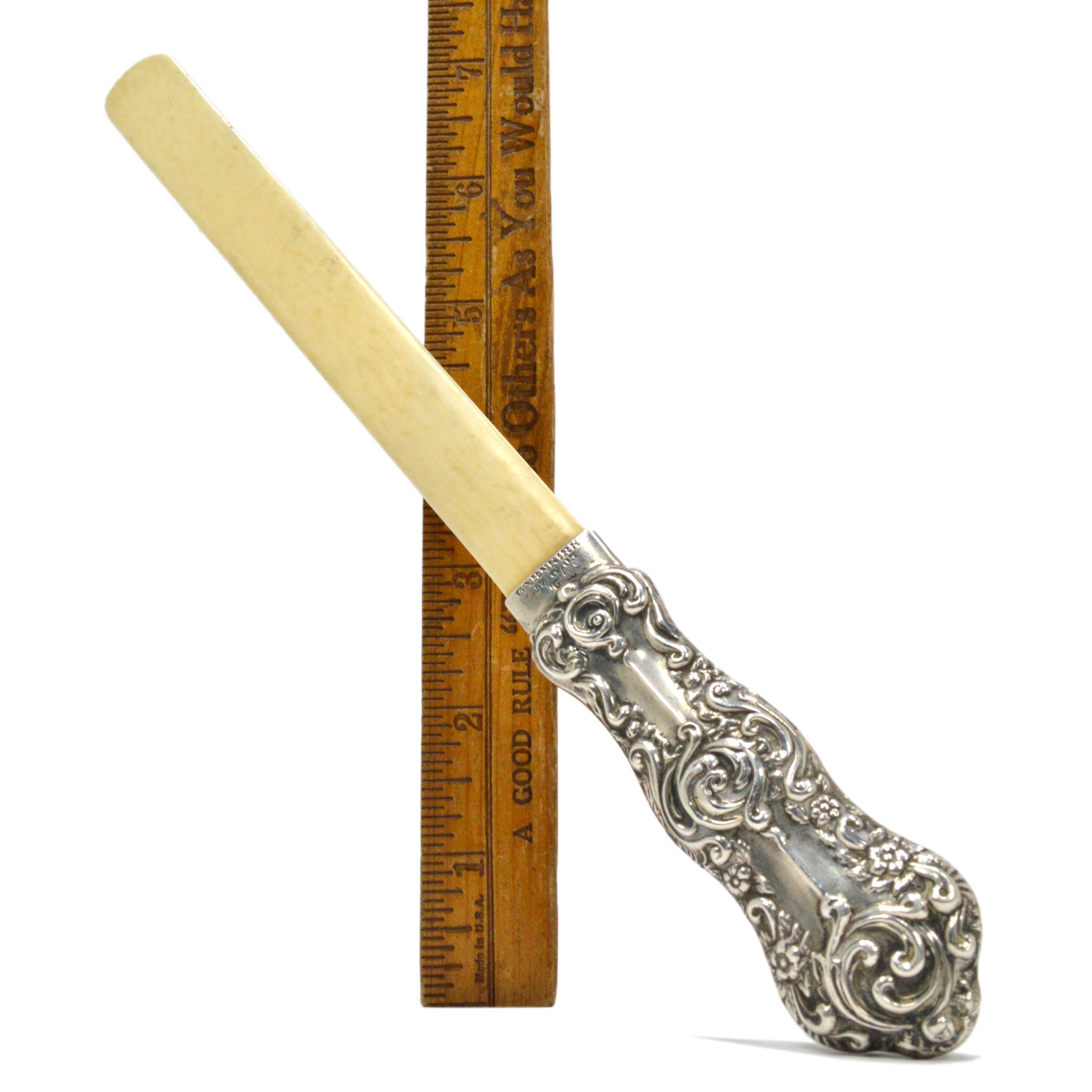 Antique HALLMARKED STERLING SILVER & BONE PAGE TURNER by H.M., GARNKIRK c.1903 - Vintage Book Accessory for Collectors & Readers - Perfect for Antique Book Lovers & Victorian Era Enthusiasts