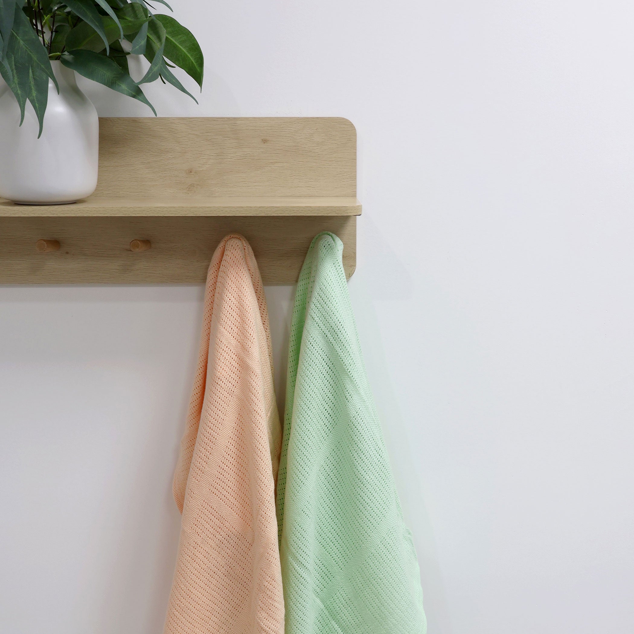 Nordic Sorbet 2-Pack Cellular Blanket - Breathable Baby Blanket in Orange & Pear Colors | Perfect for Nursery, Swaddling, and Stroller Use