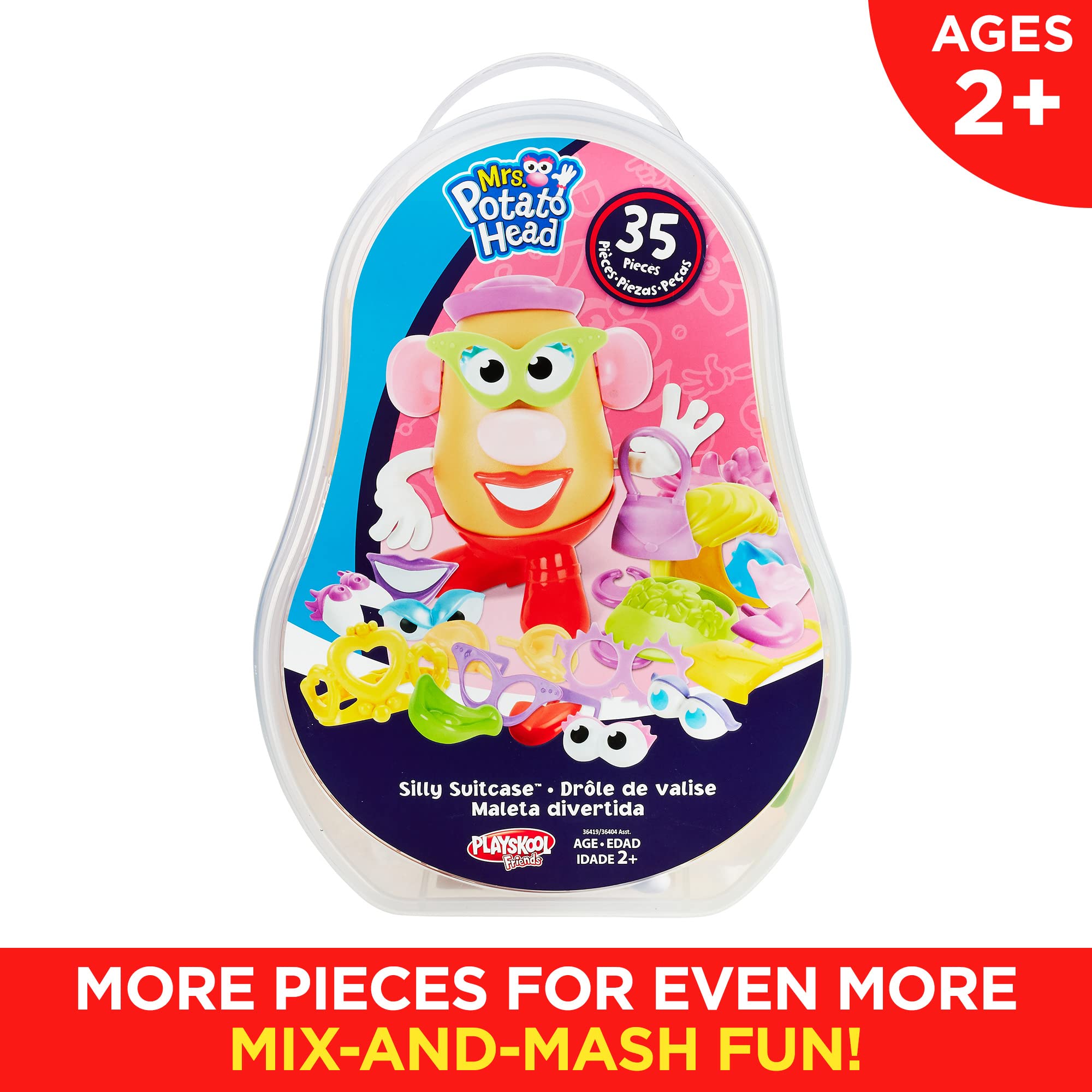 Mrs. Potato Head Silly Suitcase Parts & Pieces - Fun Toddler Toy for Kids 3+ | Amazon Exclusive | Pretend Play & Travel Companion for Preschoolers