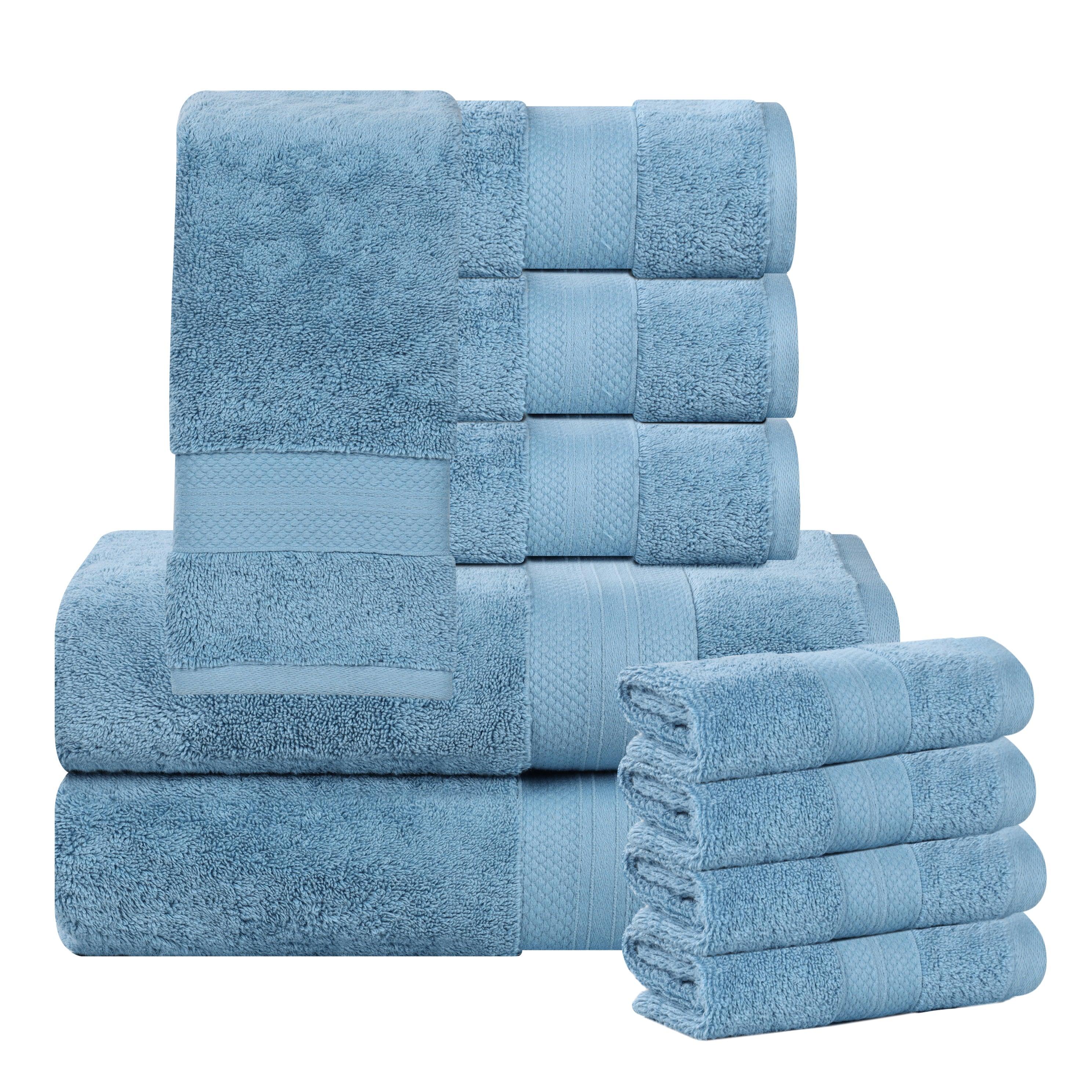 Premium Aria 10-Piece Turkish Cotton Towel Set - Ultra Soft & Absorbent Bath Towels, Hand Towels & Washcloths for Spa, Hotel & Luxury Home Use