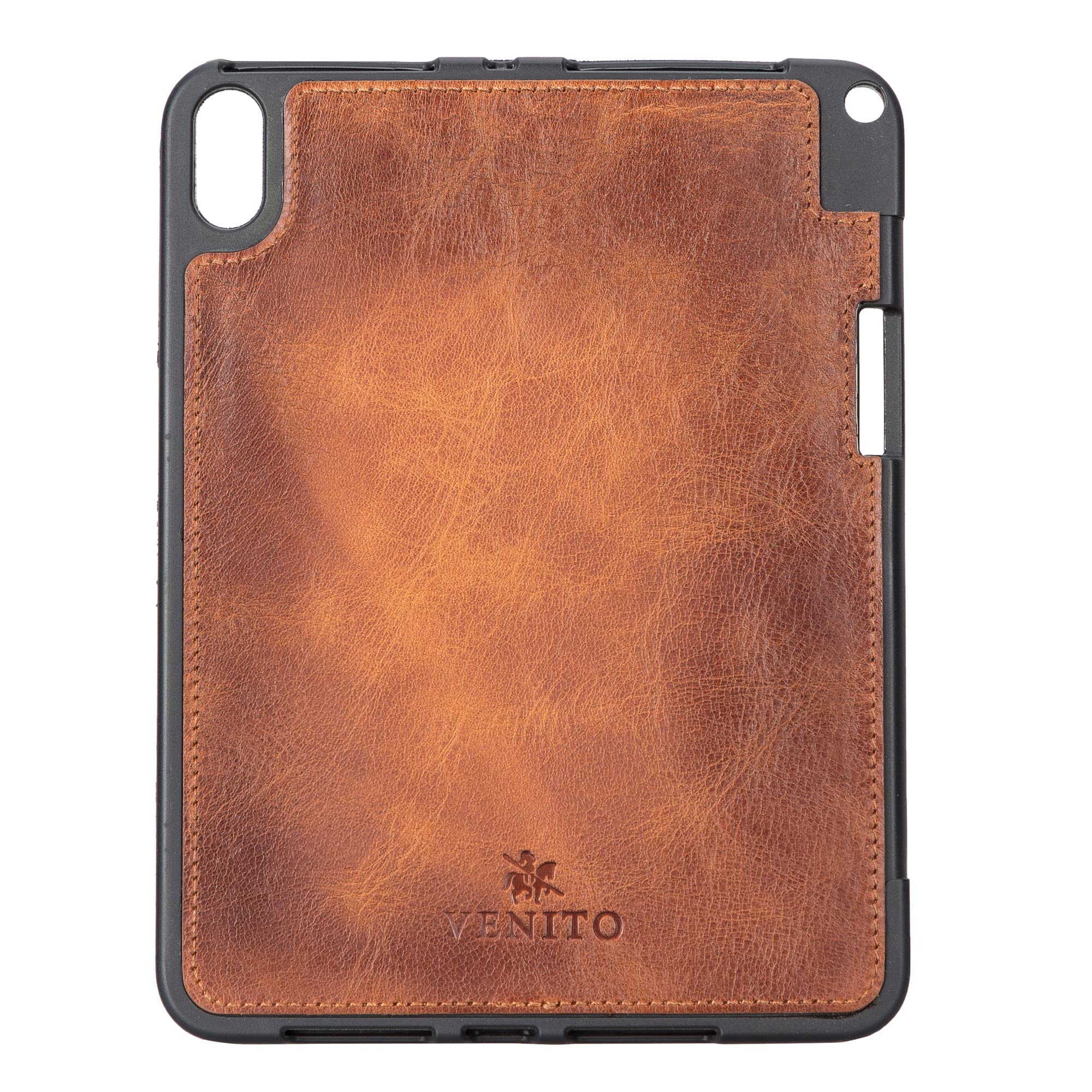 Premium Handmade Leather iPad Mini 6th Gen Case (2021) - Venito Parma Magic Tablet Wallet with Folio Stand - Antique Brown Protective Cover for Work, Travel & Daily Use