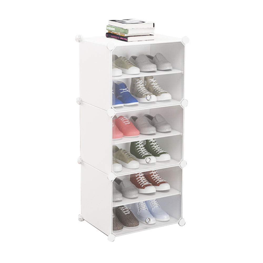 Stackable Clear Plastic Shoe Storage Box Organizer - 44x31x96cm White Shoe Cabinet for Sneakers Display & Wardrobe Organization - Perfect for Living Room, Bedroom, Closet & Entryway Storage Solutions