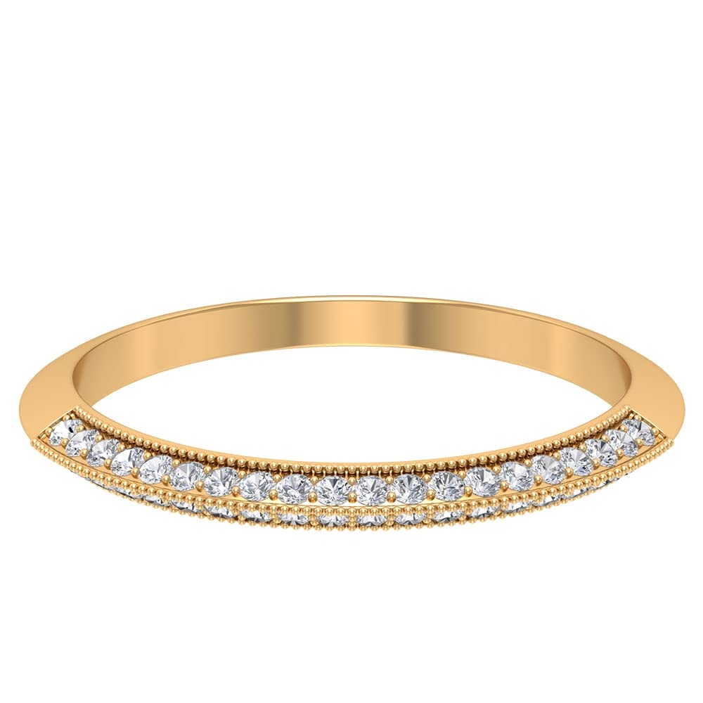 0.50 CT Certified Moissanite Half Eternity Ring for Women - 14K Solid Gold Round Cut Semi Eternity Wedding Band - Perfect for Anniversary, Engagement, and Special Occasion Gifts