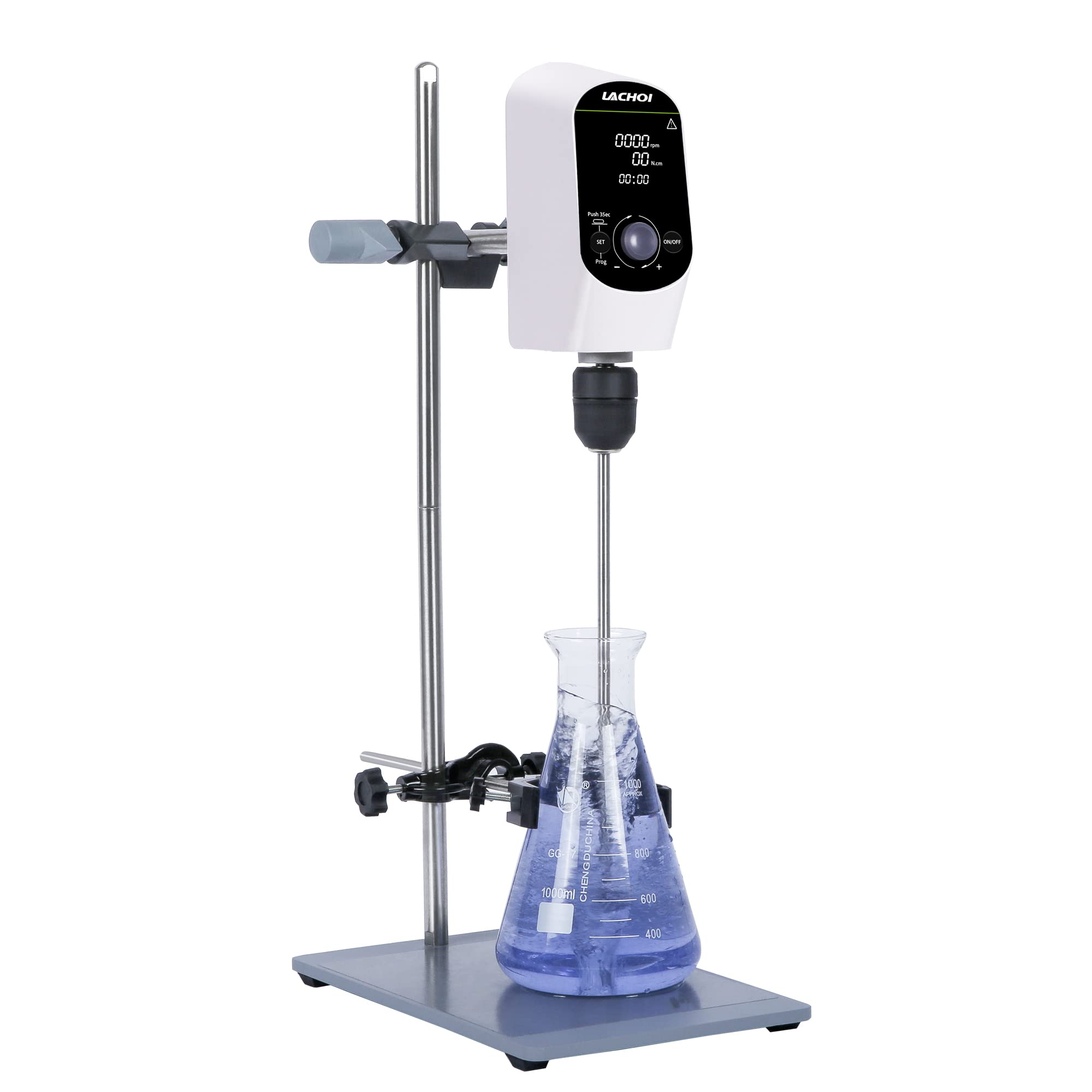 **Digital Overhead Stirrer Mixer 100-2000 RPM, 20L Max Capacity, 10000mPas Viscosity, LCD Display - Powerful Lab Mixer with Stirring Rod & Stand for Chemical, Food, and Cosmetic Blending**    *(Perfect for Laboratory Experiments, Food Preparation, and Industrial Mixing Applications)*