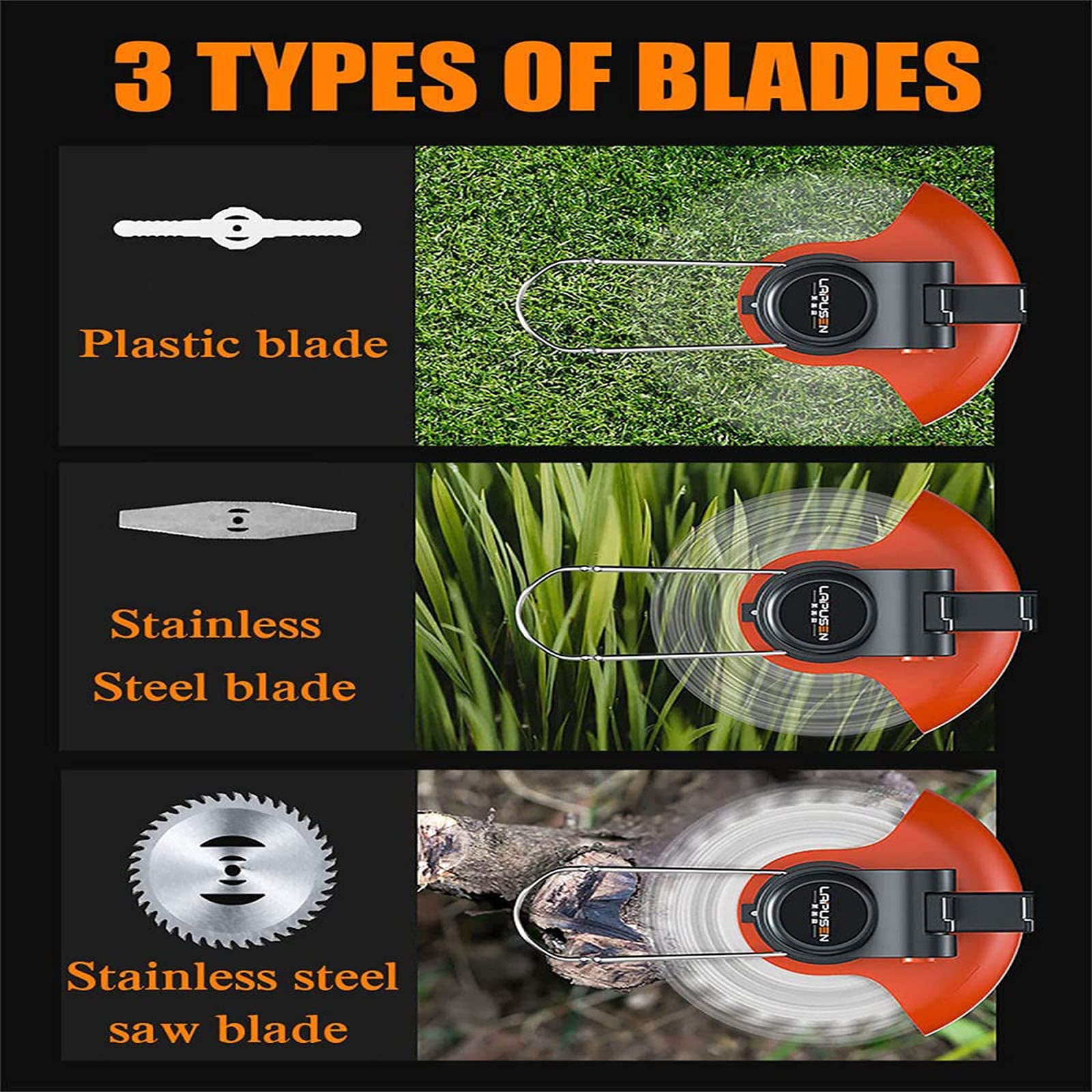 24V Cordless Electric Grass Trimmer & Lawn Edger - 2 Batteries Included with Replaceable Blade - Lightweight Brush Cutter for Lawn Care, Garden Trimming & Yard Maintenance