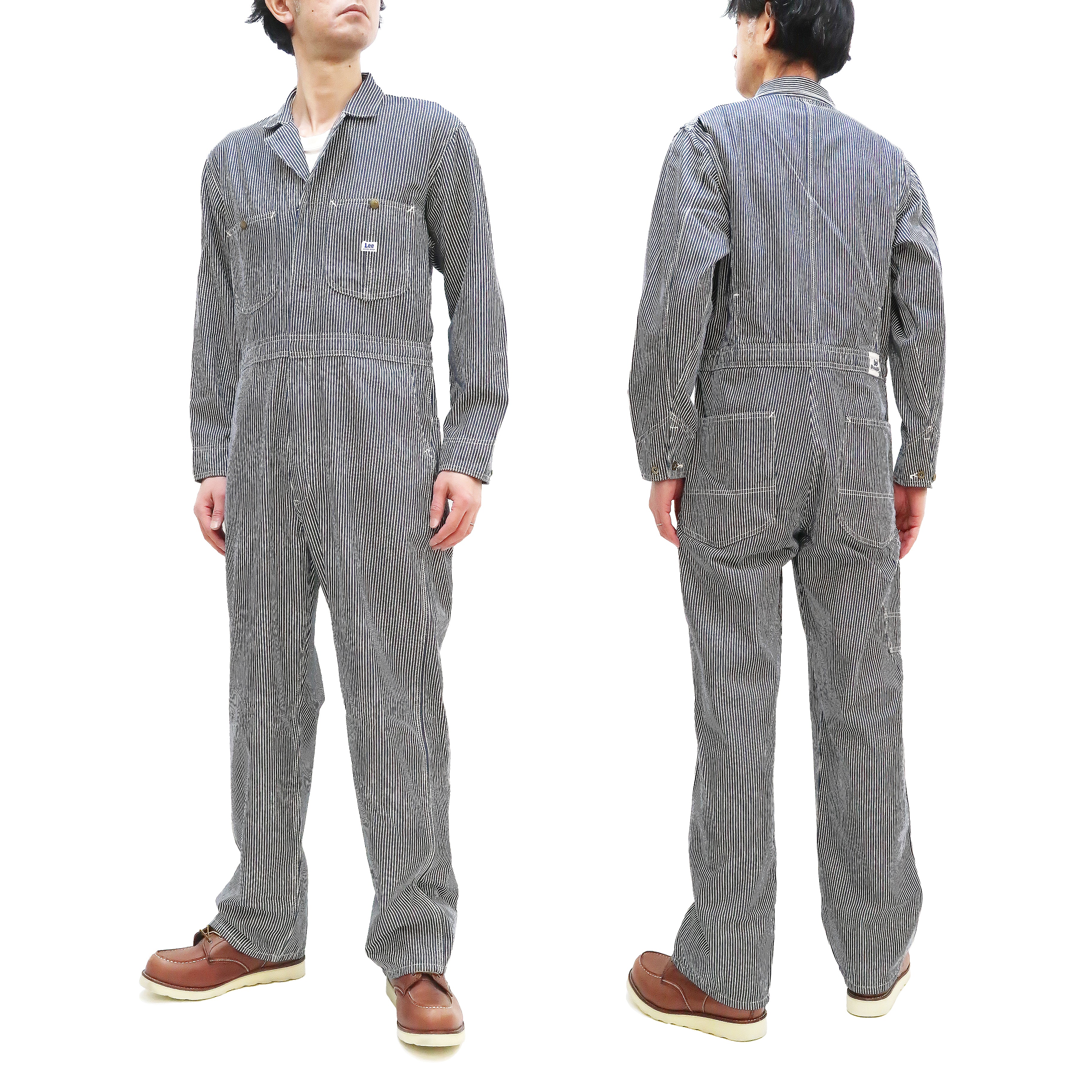 Lee Men's LM7213 Coveralls - Reproduction Union All Long Sleeve Unlined Work Jumpsuit in Hickory Stripe - Durable Workwear for Mechanics, Carpenters & DIY Projects