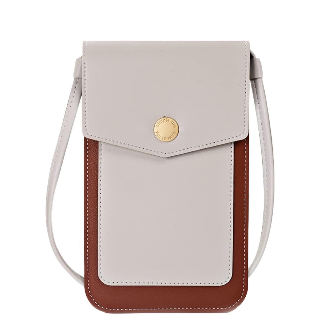Leather Crossbody Phone Purse for Women - Touchscreen Wallet Handbag with Card Slots, Small Shoulder Bag Fits iPhone 15/14/13 Pro Max & Samsung Galaxy (White) | Perfect for Shopping, Travel & Daily Use