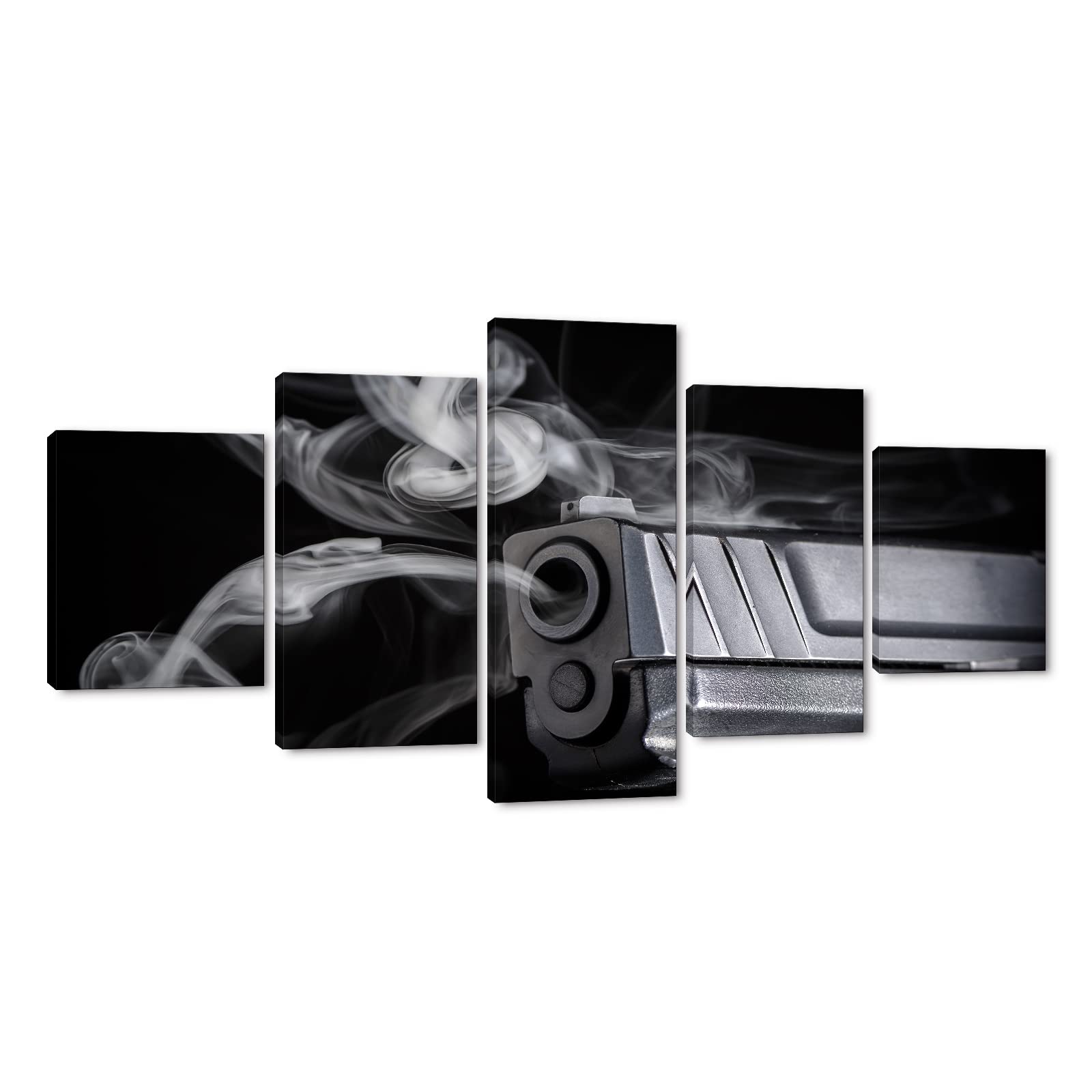 Yatsen Bridge Canvas Wall Art Set - Framed Gun Posters Painting for Living Room & Bedroom Decor - Ready to Hang Gun Artwork Gift for Men, Husband, Boyfriend - 50''W x 24''H - Perfect for Man Cave, Office & Home Theater Decor