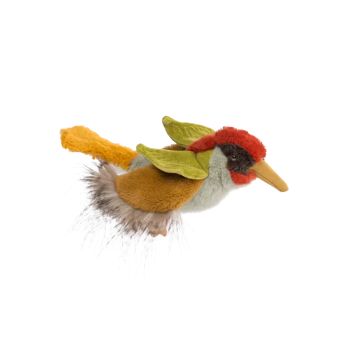 Moulin Roty Woodpecker Toy - Handmade Wooden Bird Figurine for Kids & Collectors - Perfect for Nursery Decor, Playtime & Gift Giving