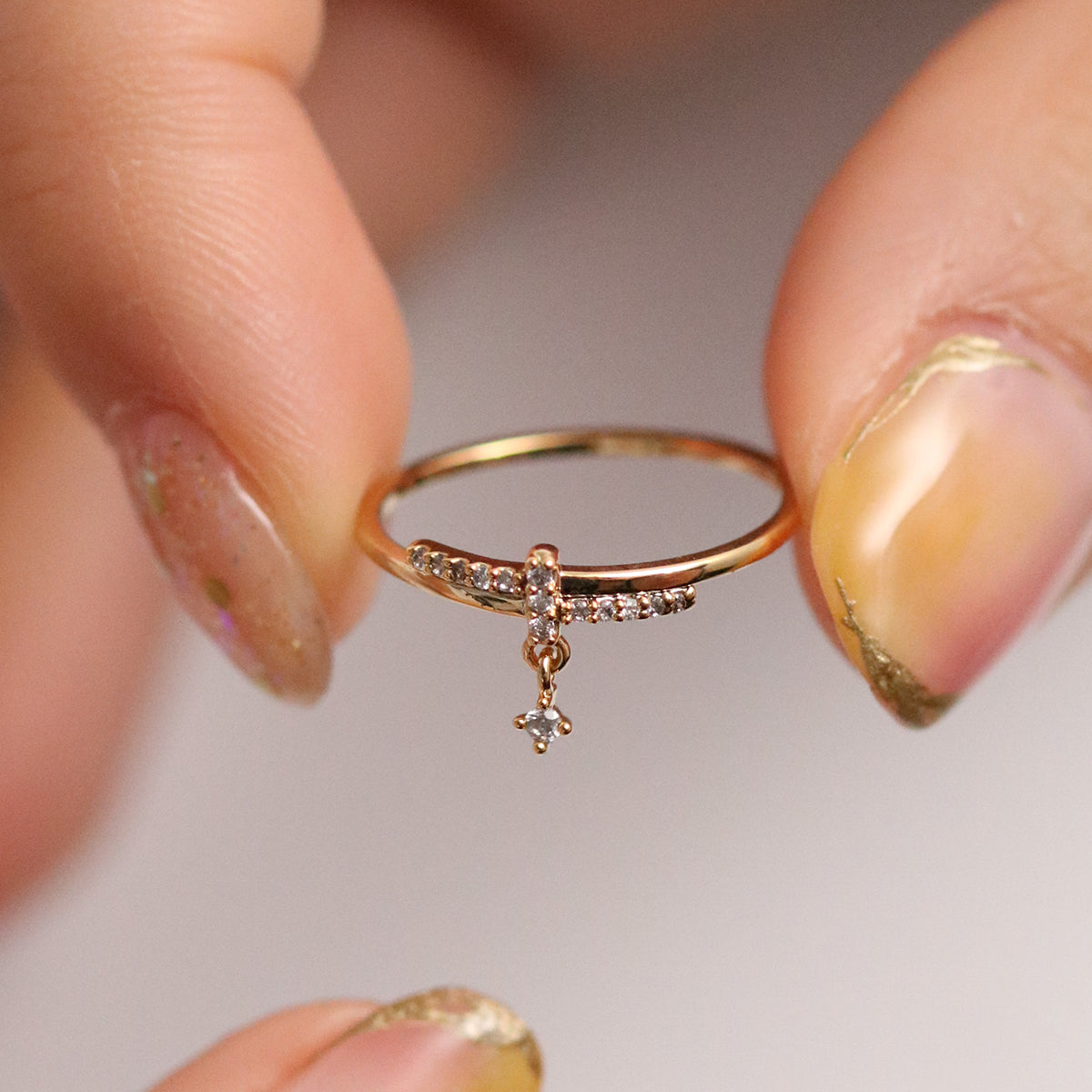 Elegant Cross Drop Cubic Ring - Minimalist Stackable Jewelry for Women, Perfect for Everyday Wear, Gifts & Special Occasions