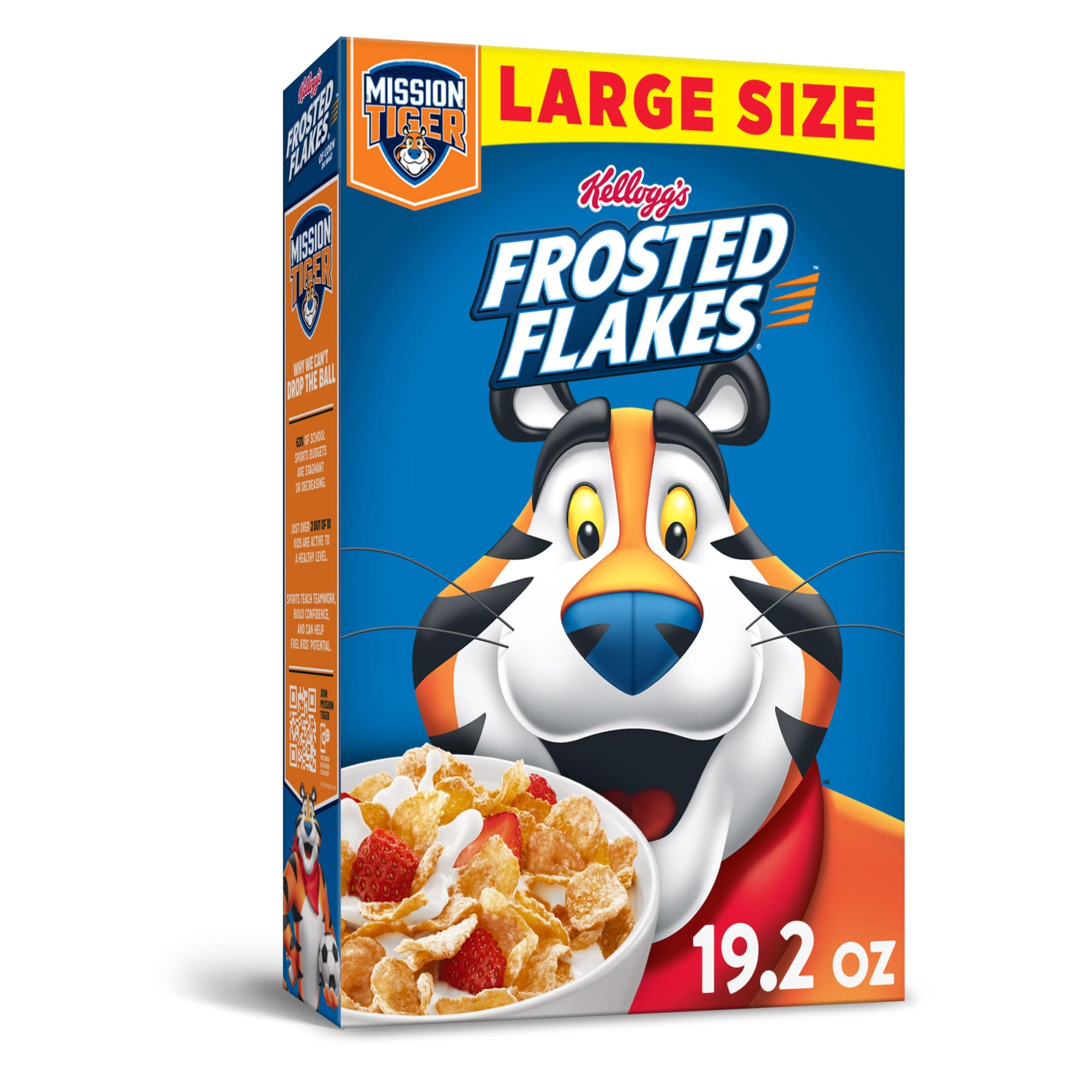 **Frosted Flakes Breakfast Cereal - Original Flavor, 19.2oz Box (Pack of 1) | Enriched with 8 Vitamins & Minerals | Kid-Friendly Snack for School Lunch, Quick Breakfast & Family Sharing**