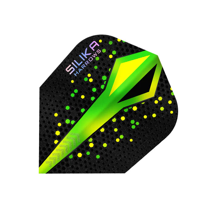 Harrows Silika ColourShift Dart Flights - Standard Small No.6 Shape (Green) | High-Visibility for Enhanced Performance in Tournaments & Casual Play