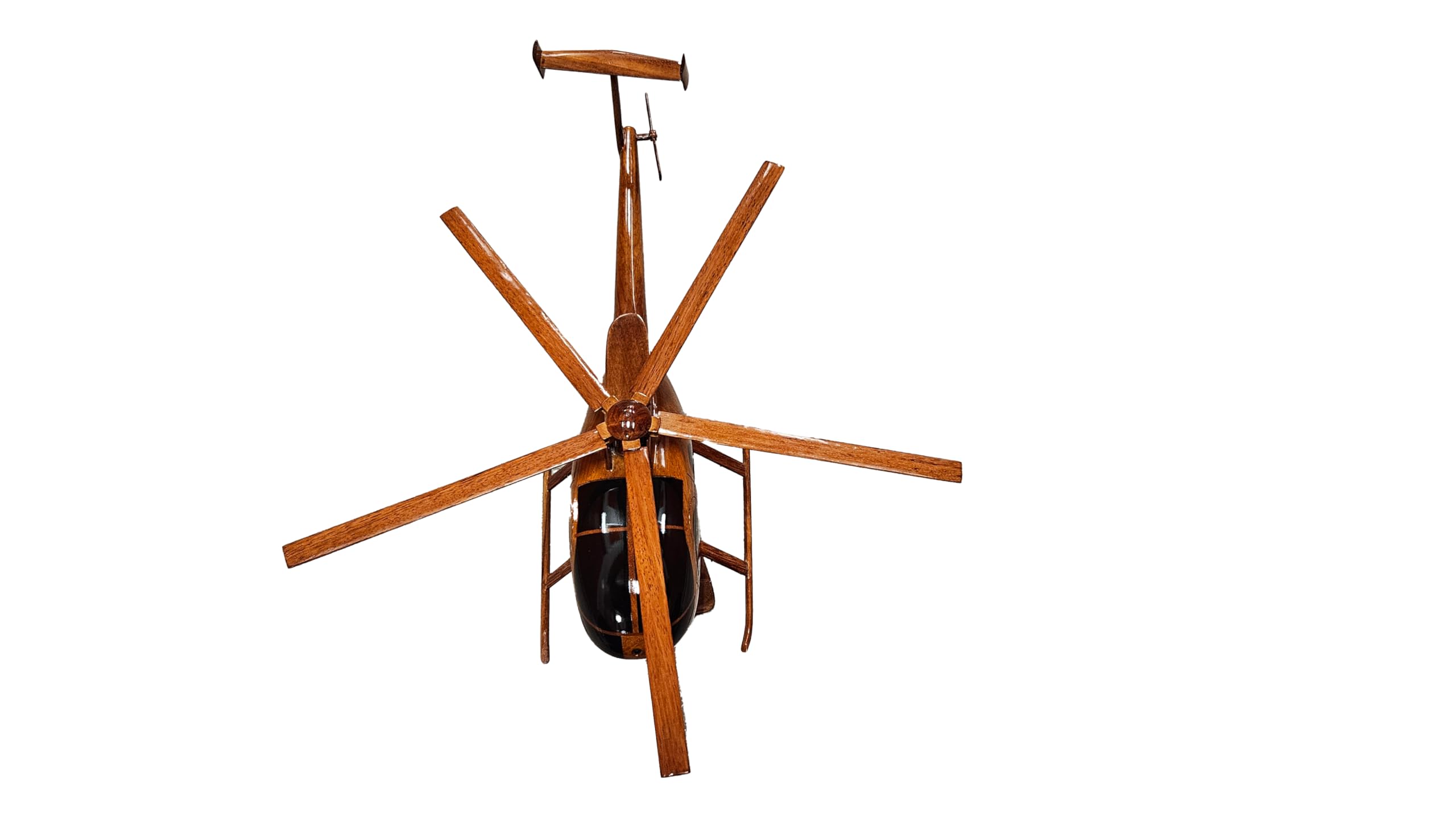 Premium Mahogany Wood Desktop Aircraft Model MD530 - Perfect for Office Decor, Aviation Enthusiast Gifts & Home Display