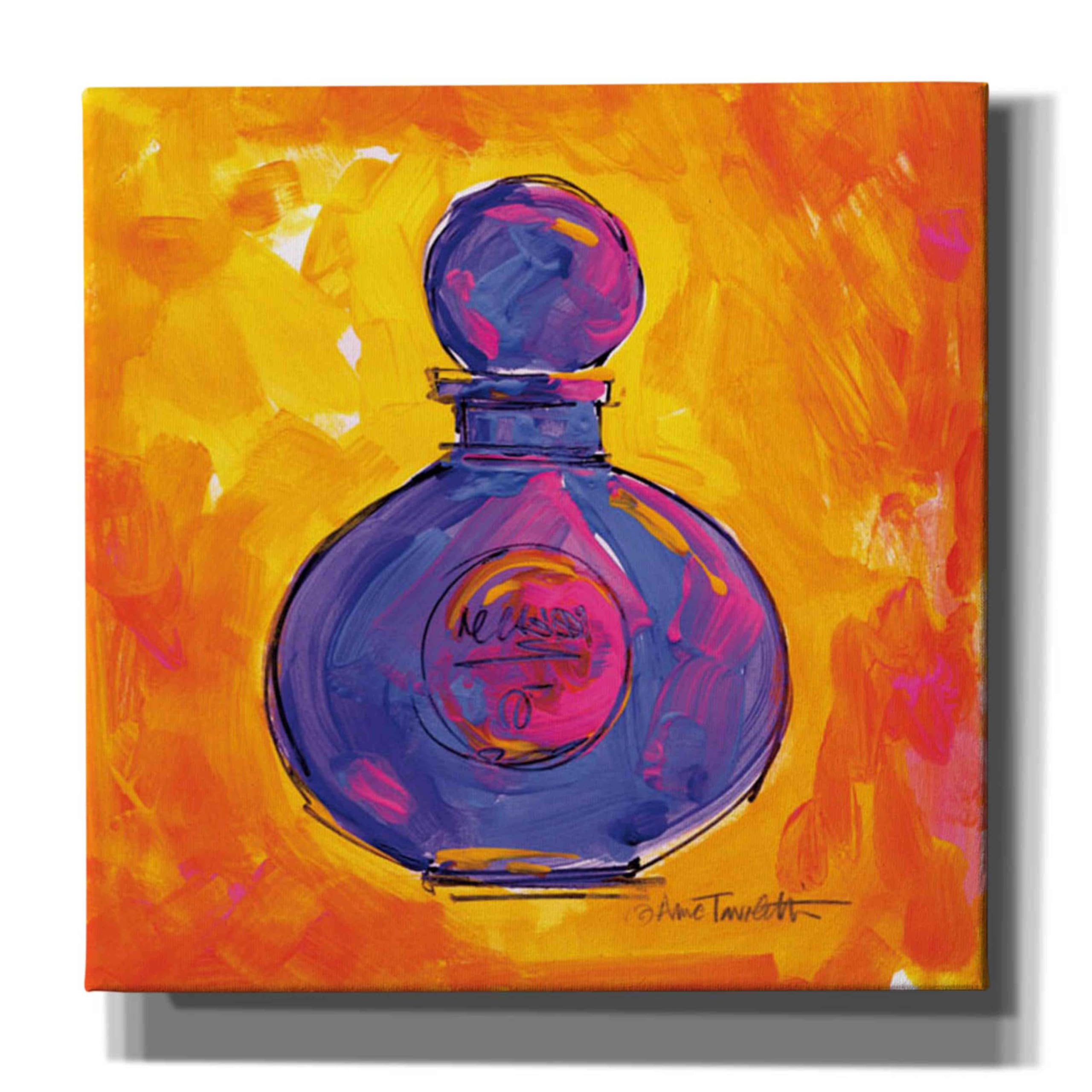 Epic Graffiti 'Perfume IV' by Anne Tavoletti - Modern Canvas Wall Art 18x18 Inches, Abstract Graffiti Painting for Living Room, Bedroom & Office Decor