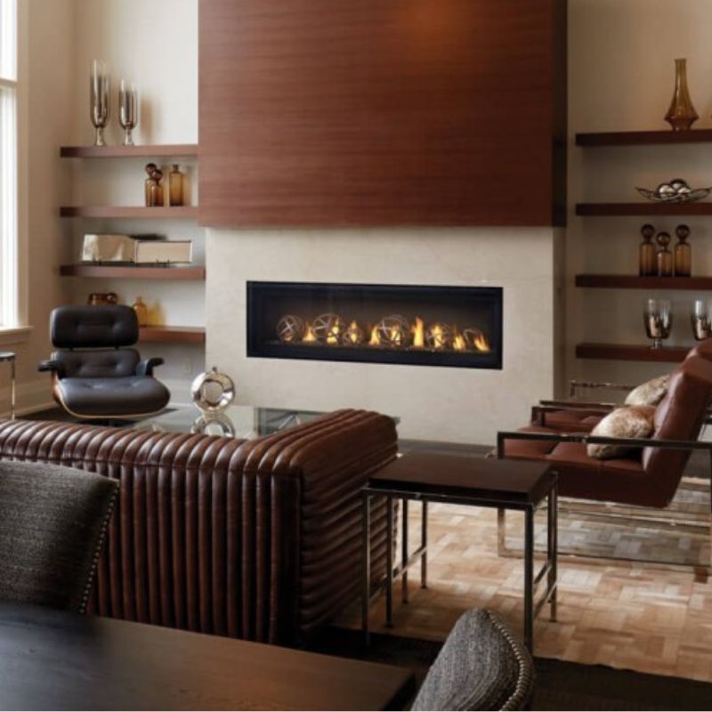 Napoleon Luxuria 62 Linear Direct Vent Gas Fireplace - LVX62NX 1 | Modern Home Heating Solution for Living Rooms & Patios | Energy Efficient Indoor/Outdoor Fireplace