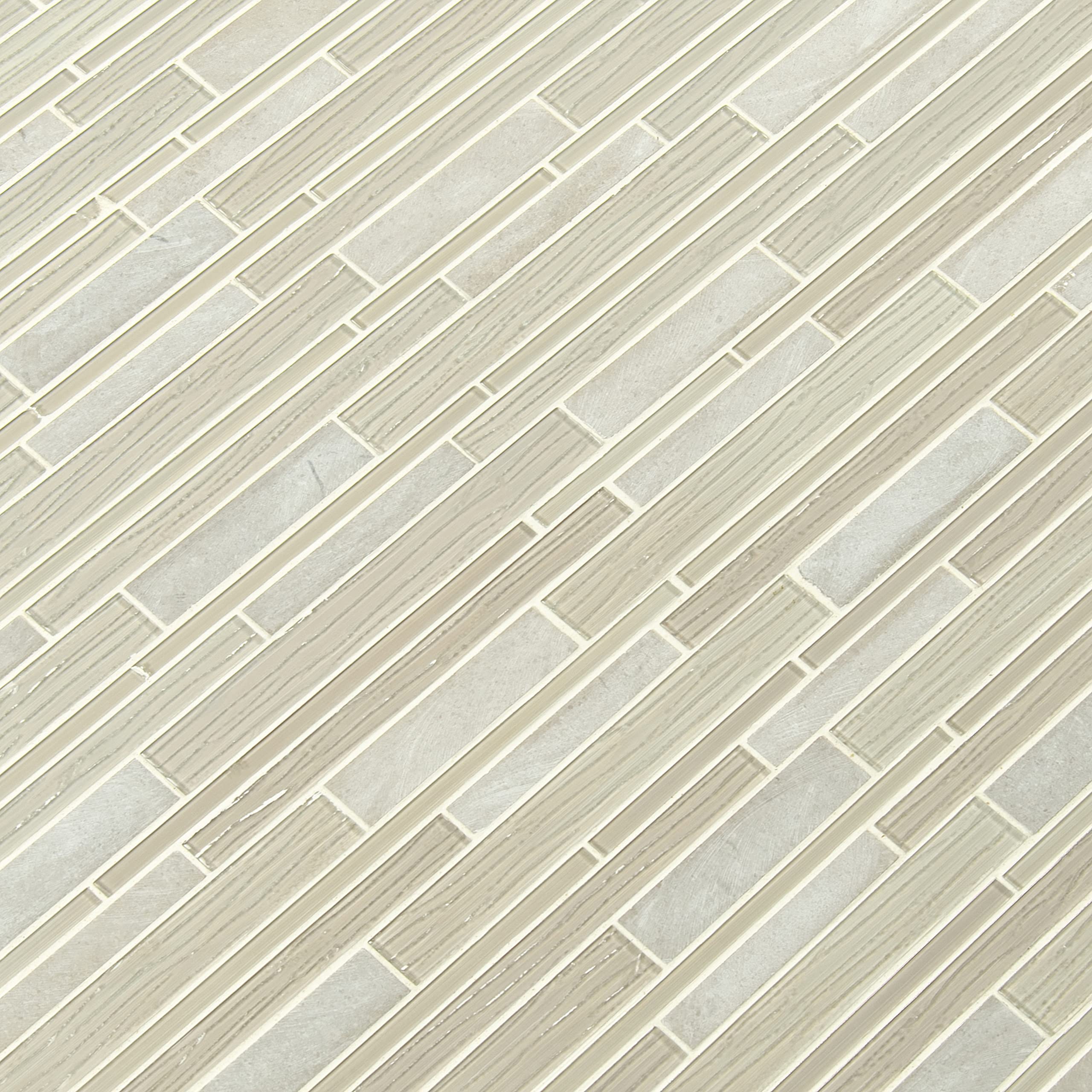 MSI Snowcap Blend 12.2x11.81 Inch Interlocking Stone Tile - Mesh Mounted Mosaic for Kitchen Backsplash, Bathroom & Shower Walls - Waterproof & Easy to Install for Home Renovation