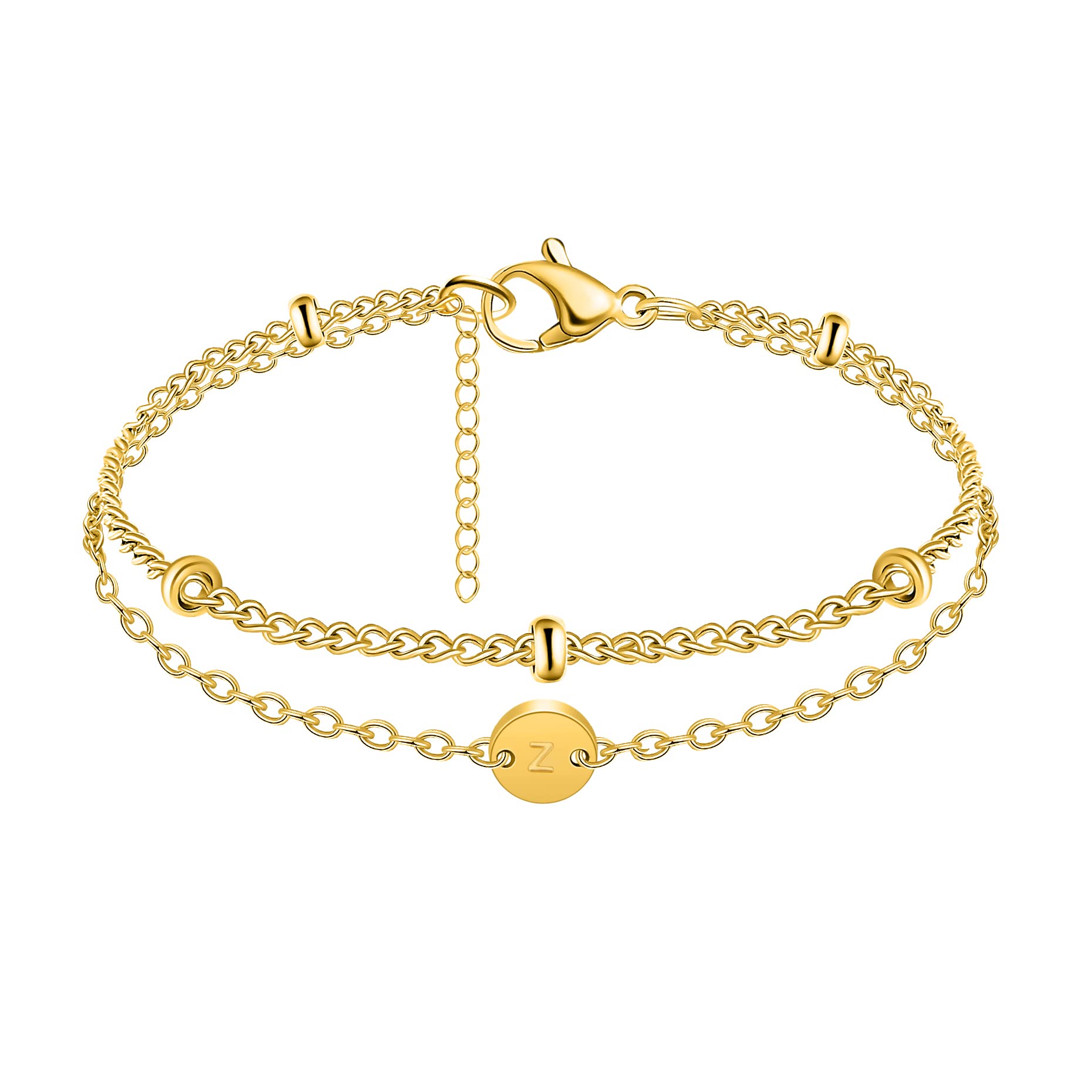 JoycuFF Couples Matching Bracelets with A-Z Initial Charms - Valentine's Day, Birthday Gifts for Women, Men, Girlfriend, Boyfriend, Wife, Best Friend - Perfect for Anniversaries, Weddings, and Romantic Getaways