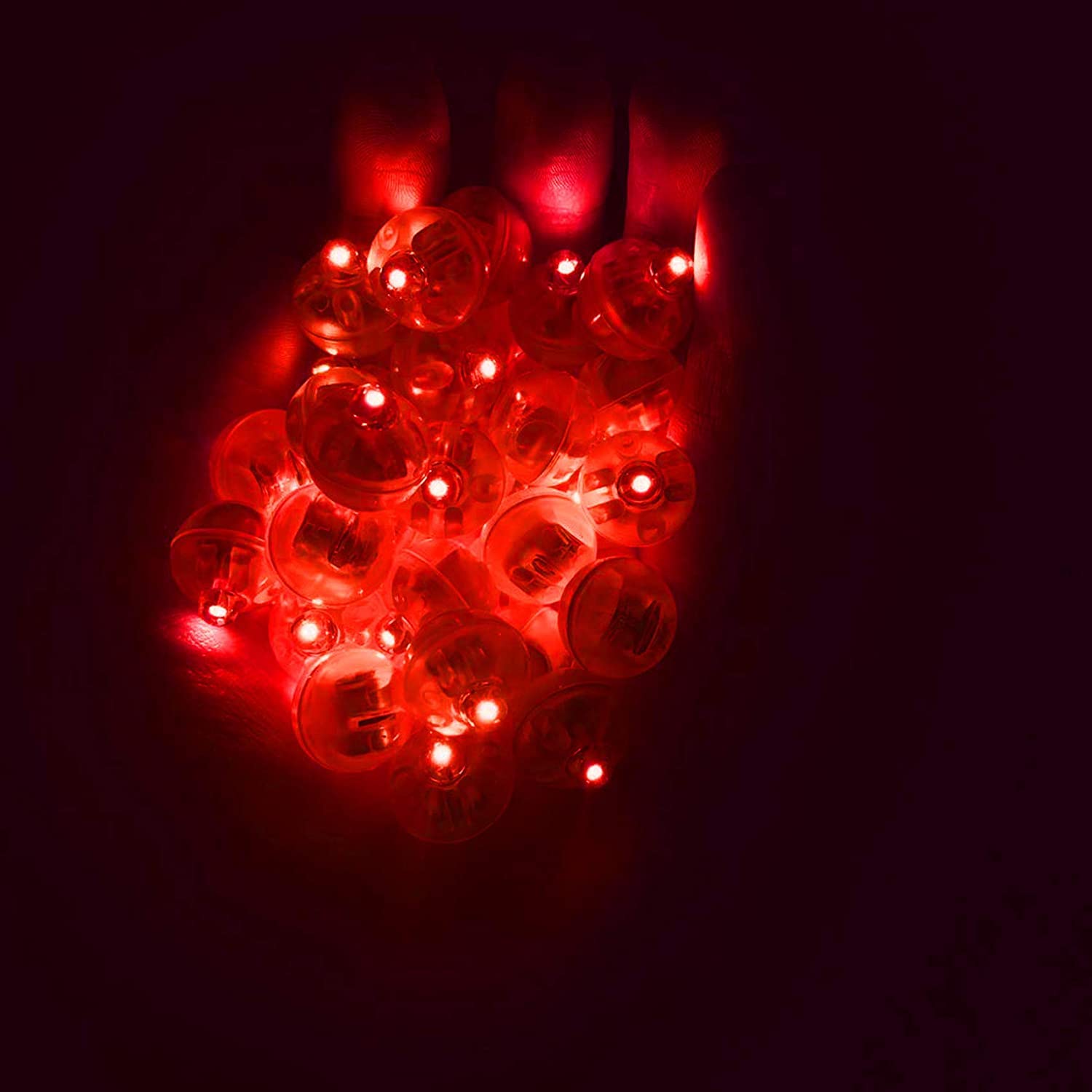 100Pcs Red LED Balloon Lights - Waterproof Round Mini Fairy Lights for Party Decorations, Halloween Pumpkin, Easter Eggs, Wedding & Birthday Events - Perfect for Indoor/Outdoor Decor, Lanterns and Holiday Lighting