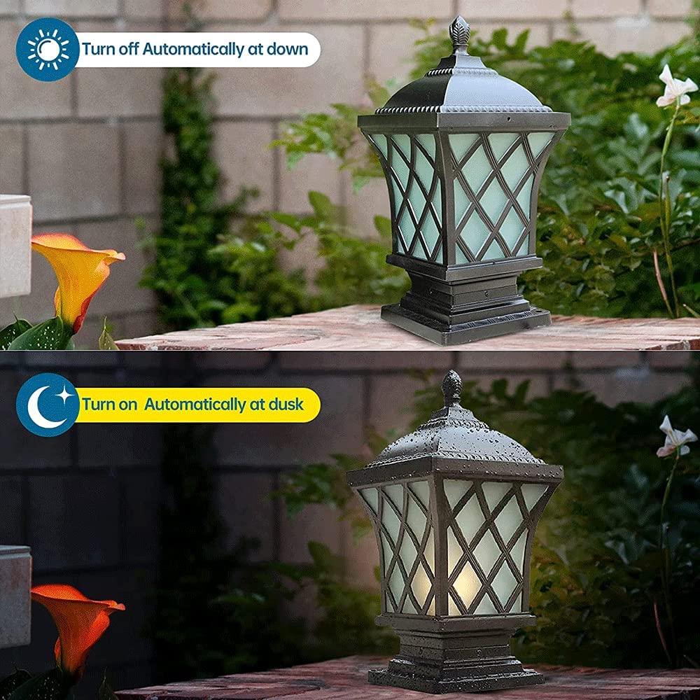 Outdoor Waterproof Aluminum Glass Porch Column Post Lights - Patio Path Lamps, Square Fence Pillar Light for Garden, Deck, Gate & Bollard | Weatherproof Landscape Lighting for Rural Homes & Outdoor Spaces