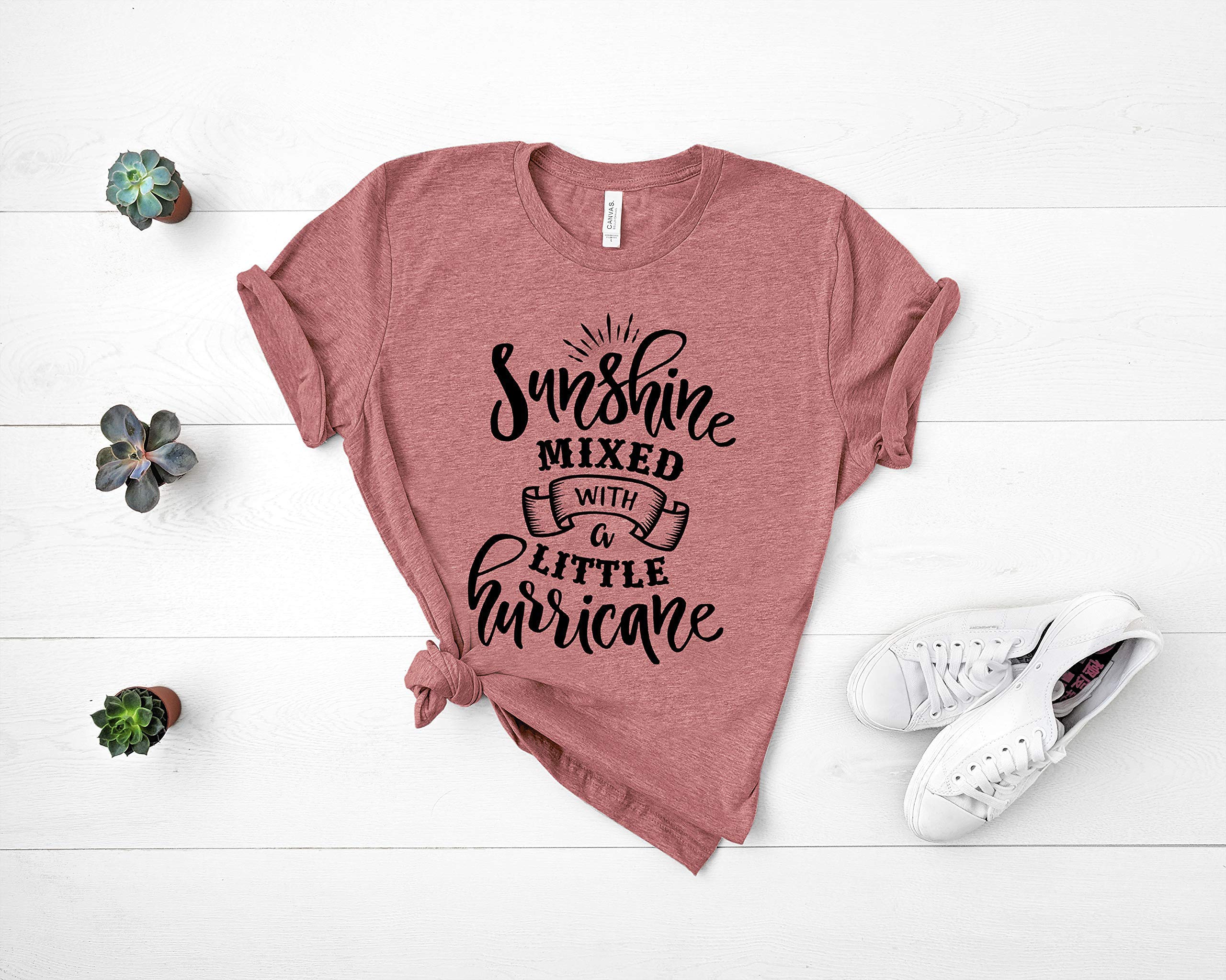 Sunshine Mixed With a Little Hurricane T-Shirt - Country Music Tee for Women - Cute Country Concert Outfit - Perfect for Music Festivals & Summer Events