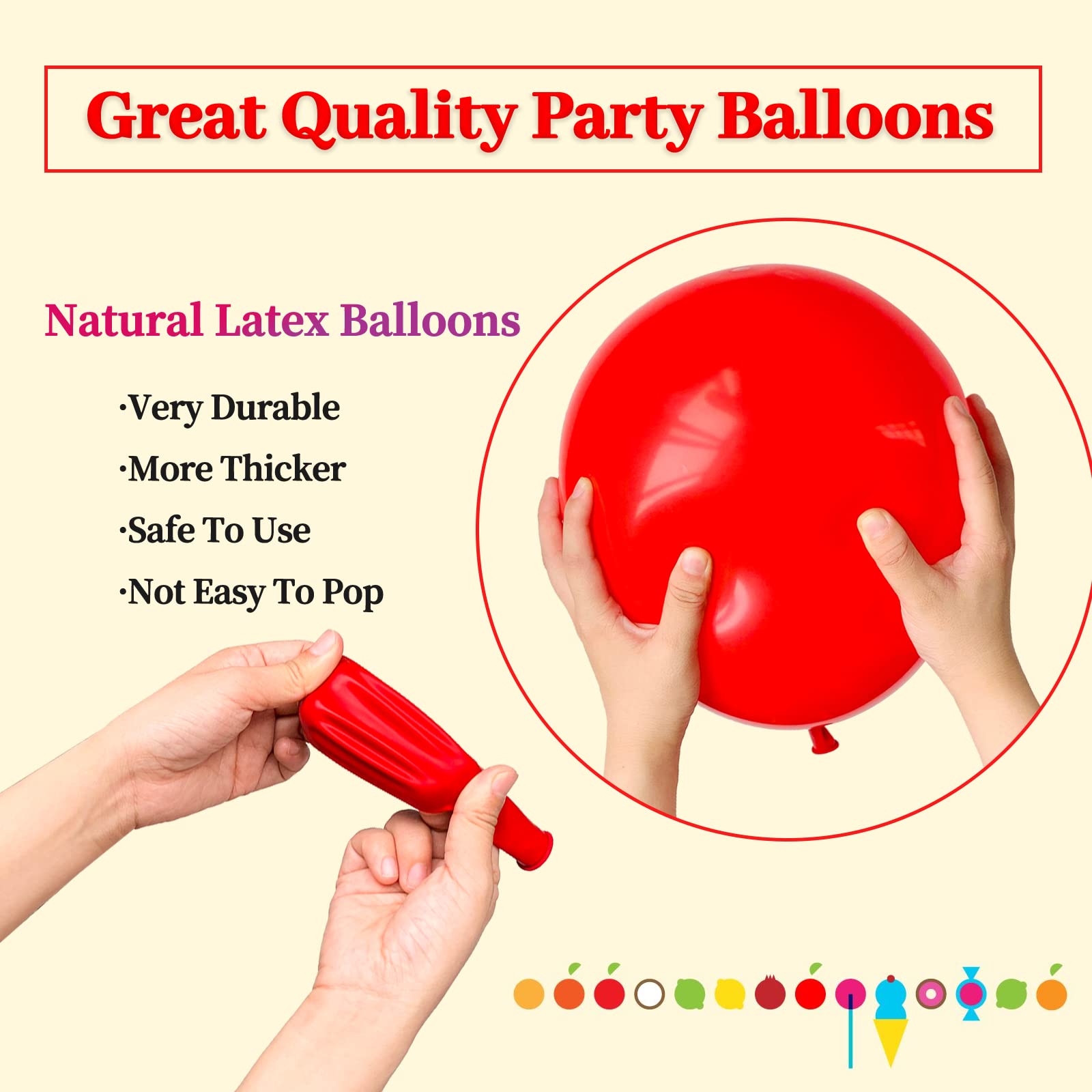 110pcs 12 Inch Red Latex Balloons for Birthday Party, Valentine's Day, Wedding Decorations - Includes 2 Ribbons | Perfect for Party Decor, Photo Backdrops & Special Events