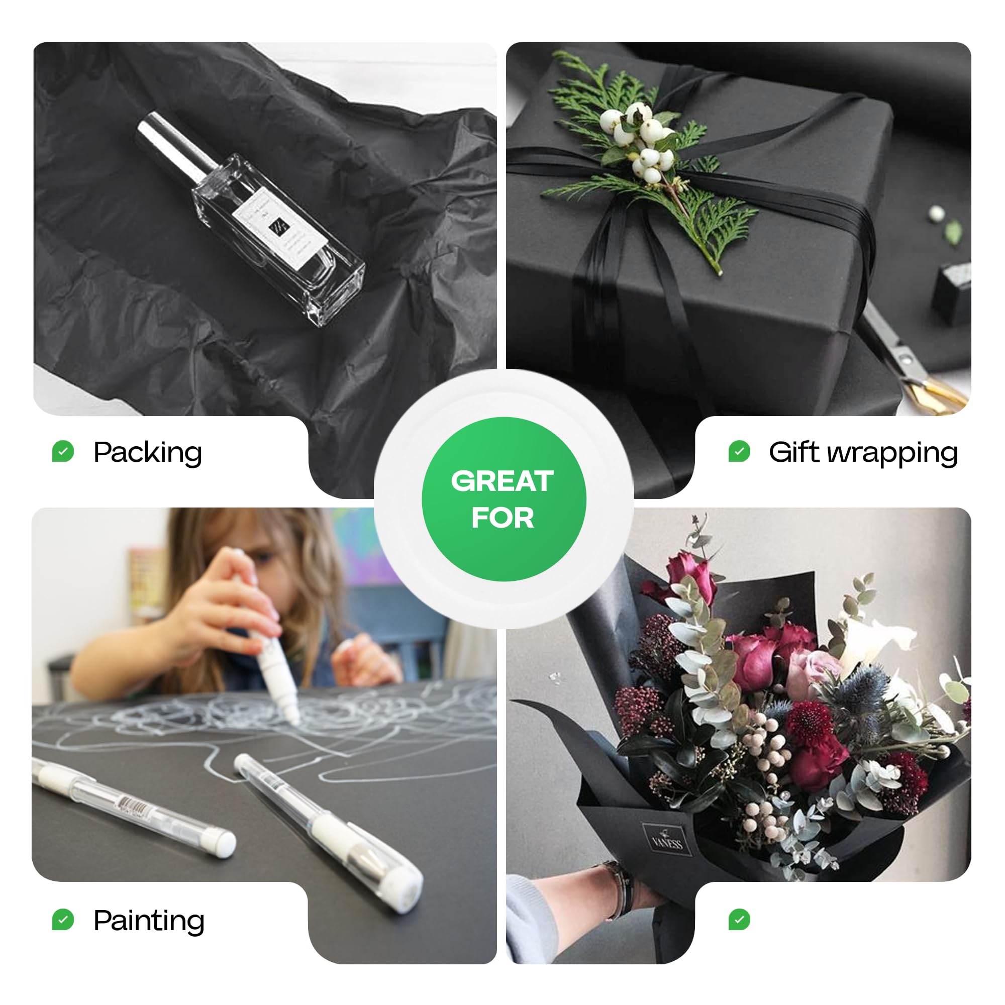Premium Black Kraft Paper Roll 18