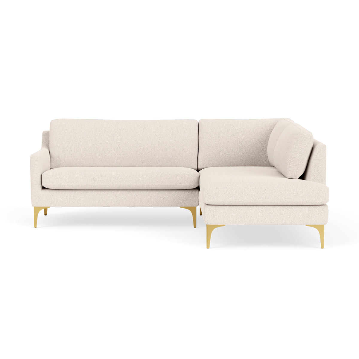 Astha Boucle Right Corner Sofa - Modern L-Shaped Sectional Couch for Living Room, Lounge & Small Spaces | Soft Upholstery, Comfortable Seating, Stylish Home Decor